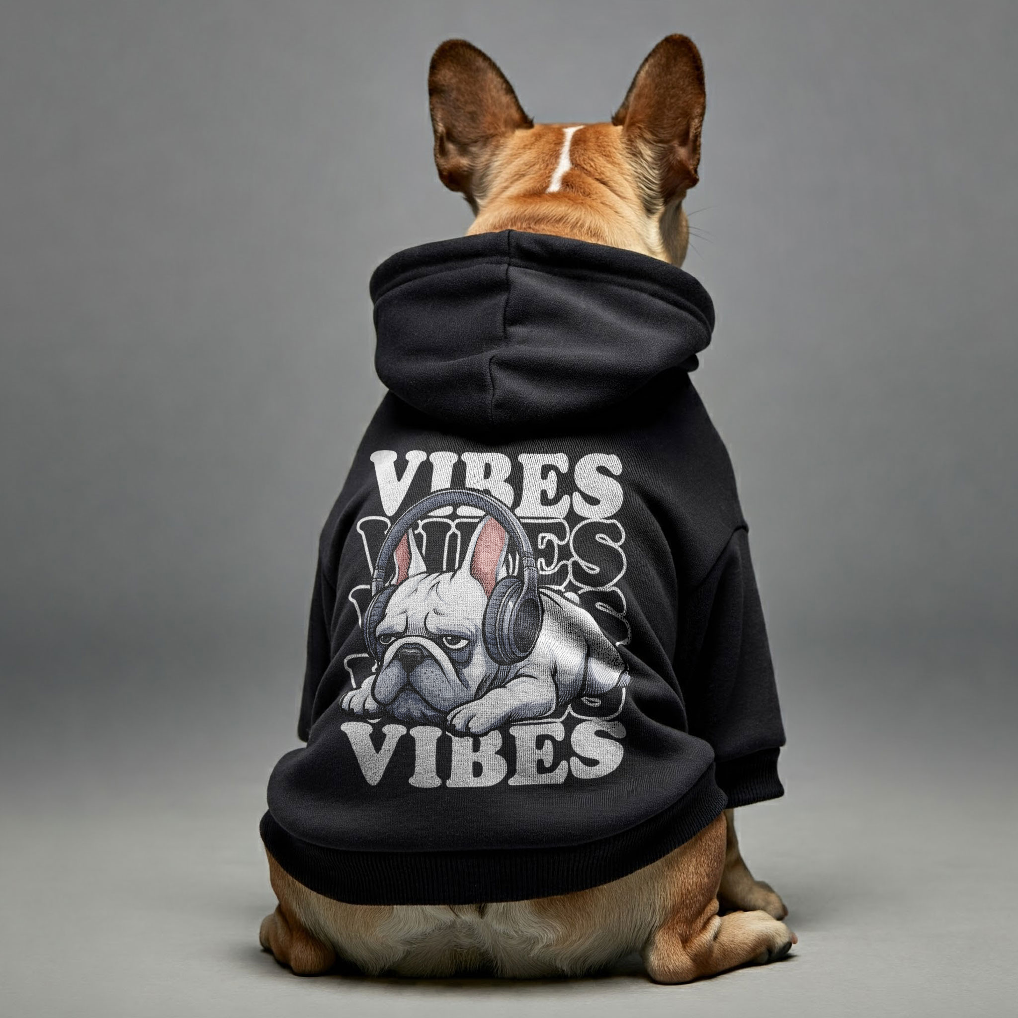 Vibes French Bulldog Cozy Hoodie for Brachycephalic Dogs-fadou
