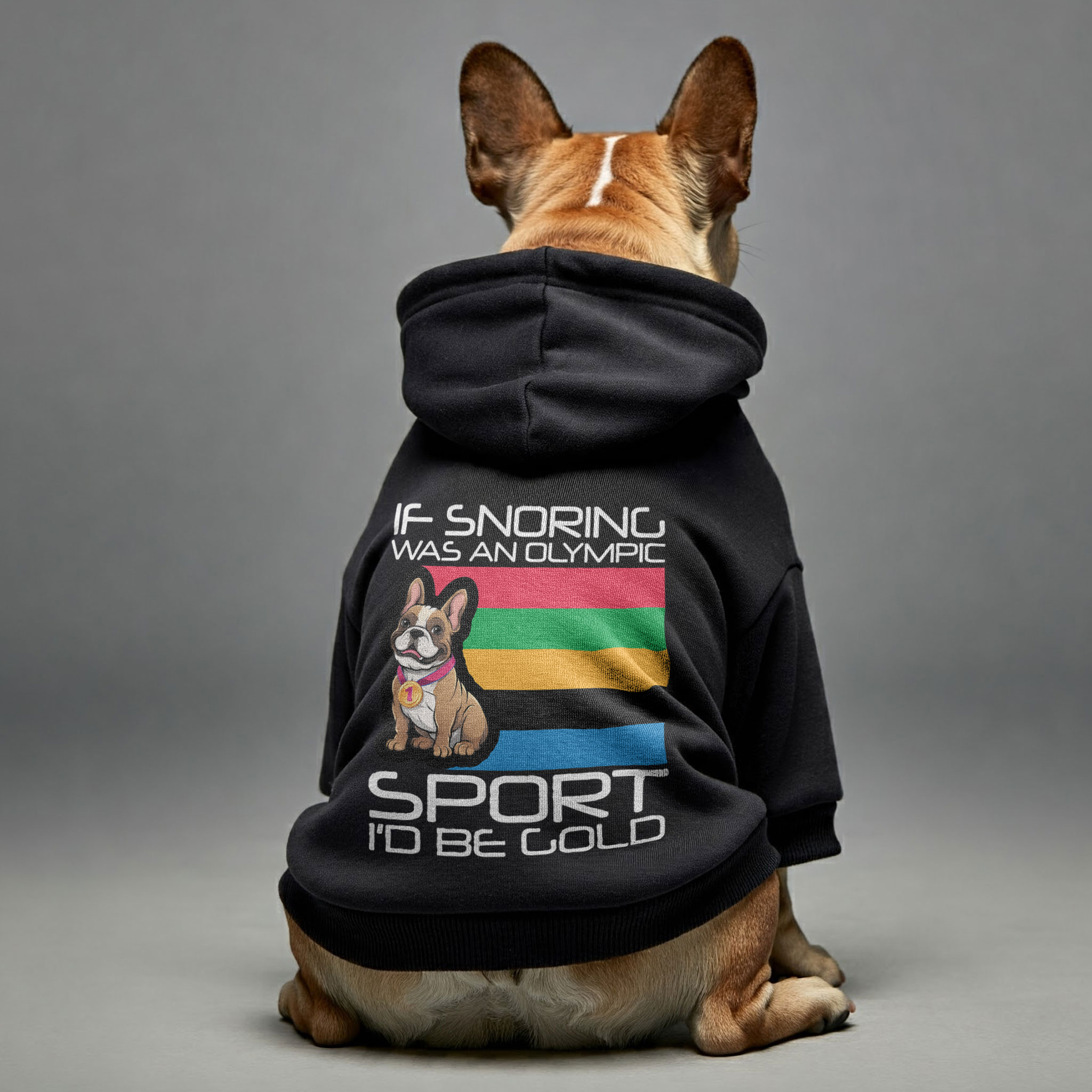 French Bulldog Cotton Fleece Hoodie for Brachycephalic Dogs-fadou