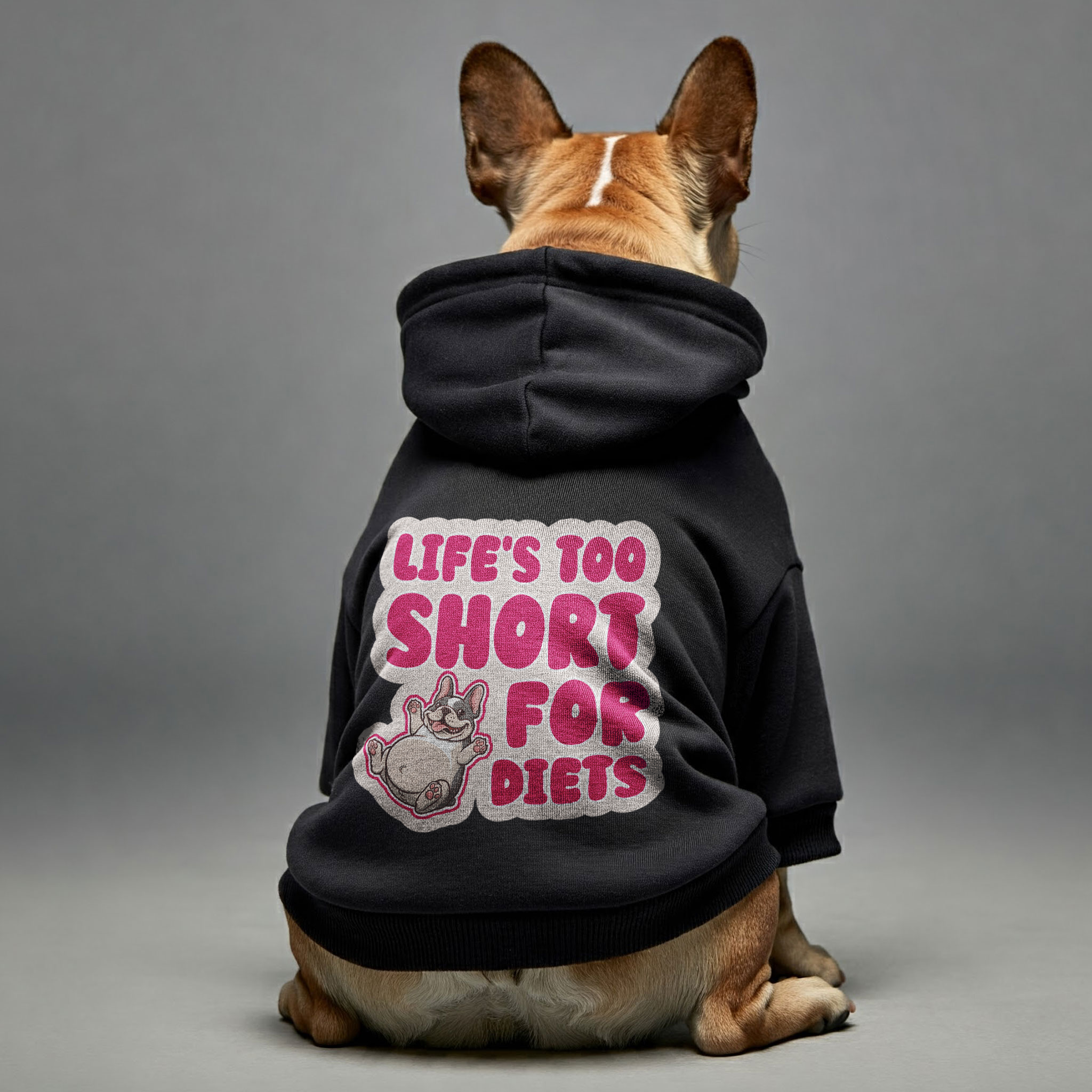 French Bulldog Cotton Fleece Hoodie for Outdoor Adventures-fadou