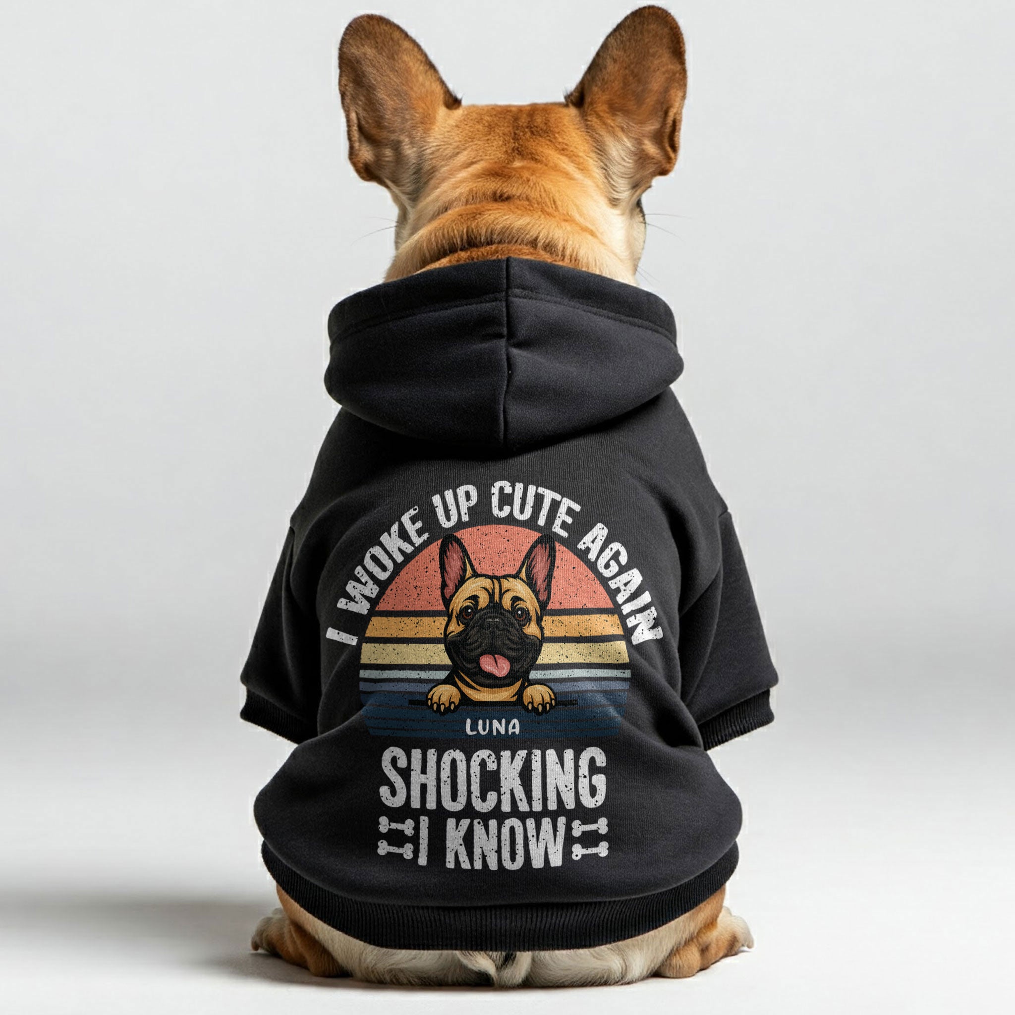 Frenchie Personalized Fleece Hoodie for French Bulldogs-fadou