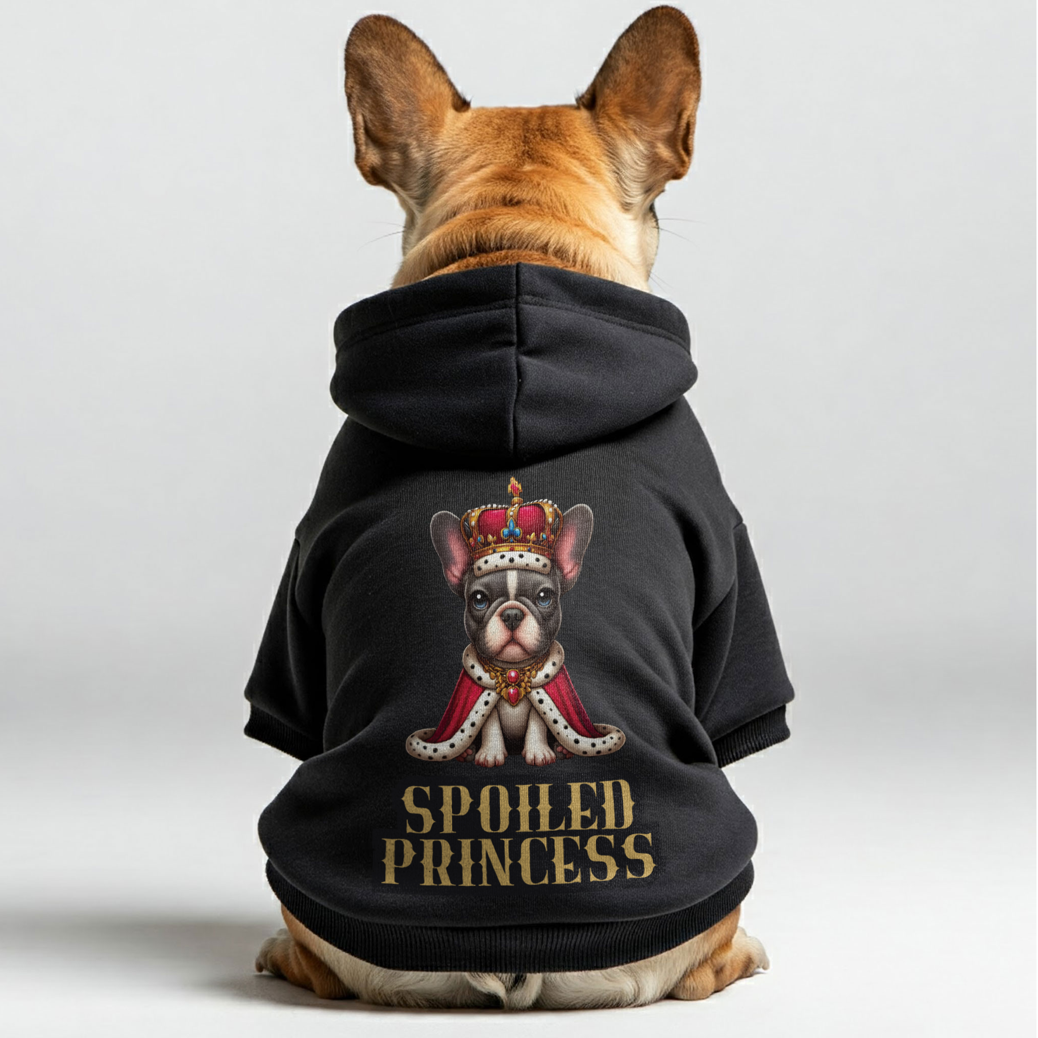 Spoiled French Bulldog Pet Sweatshirt for Travel Comfort-fadou