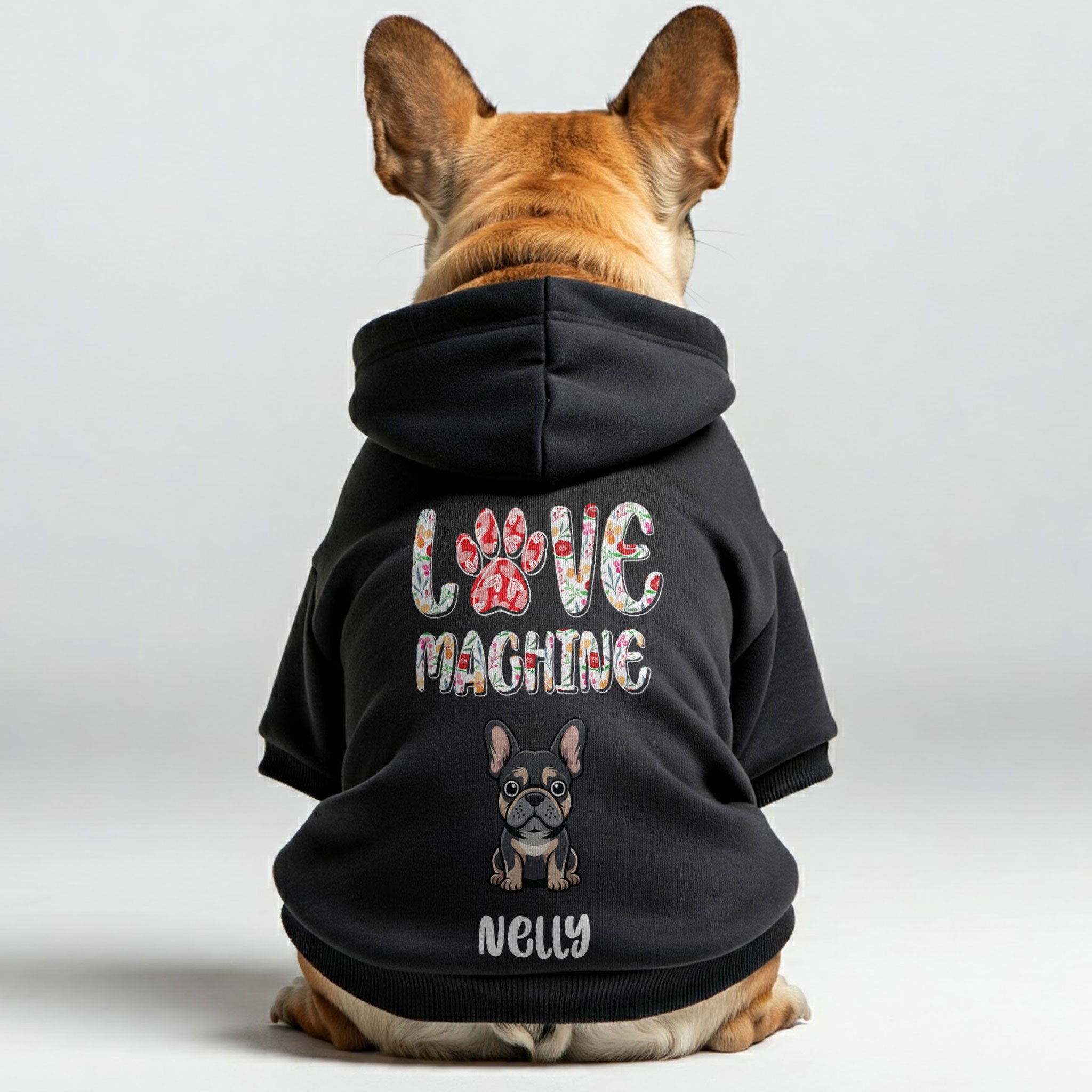 Love French Bulldog Fleece Hoodie for Training Sessions-fadou
