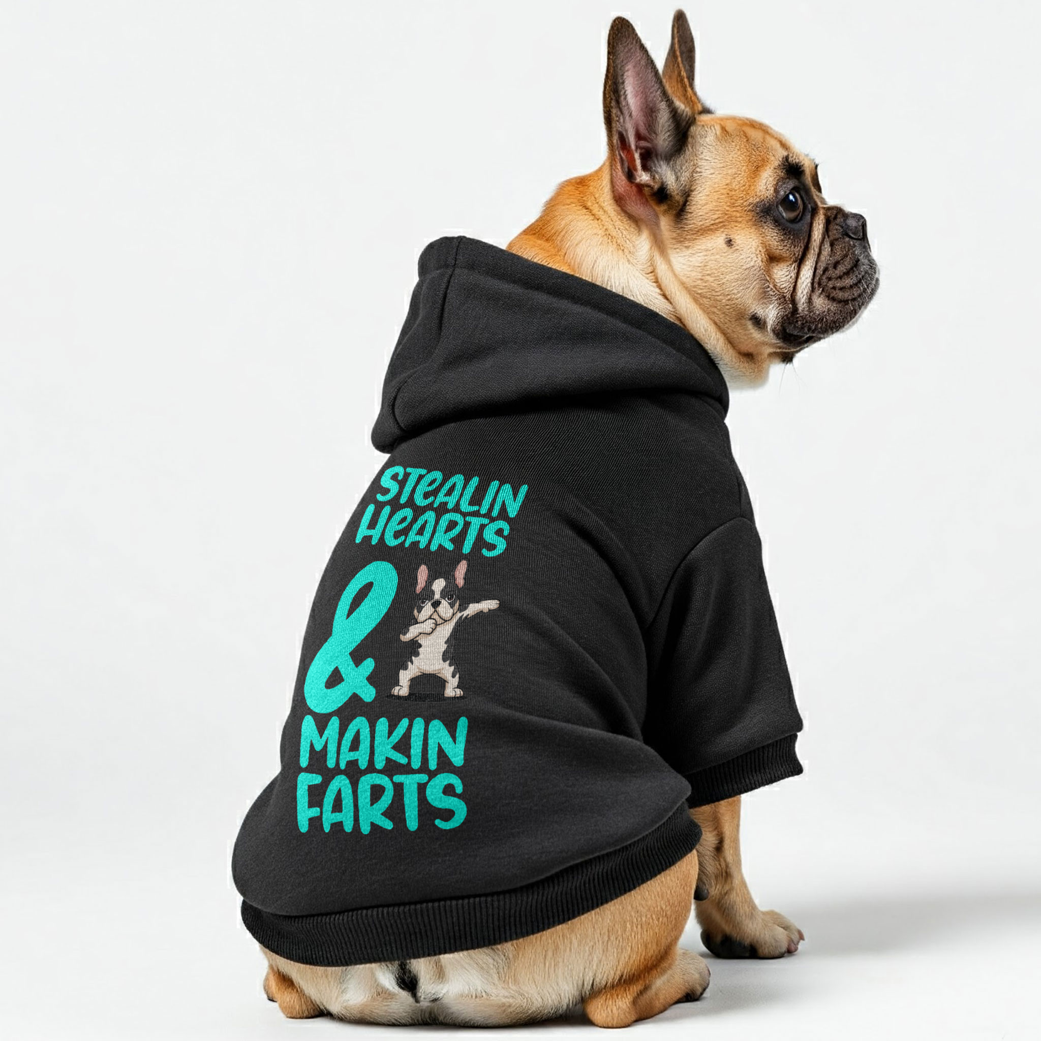 Stealin French Bulldog Cozy Hoodie for Flat-Face Breeds-fadou