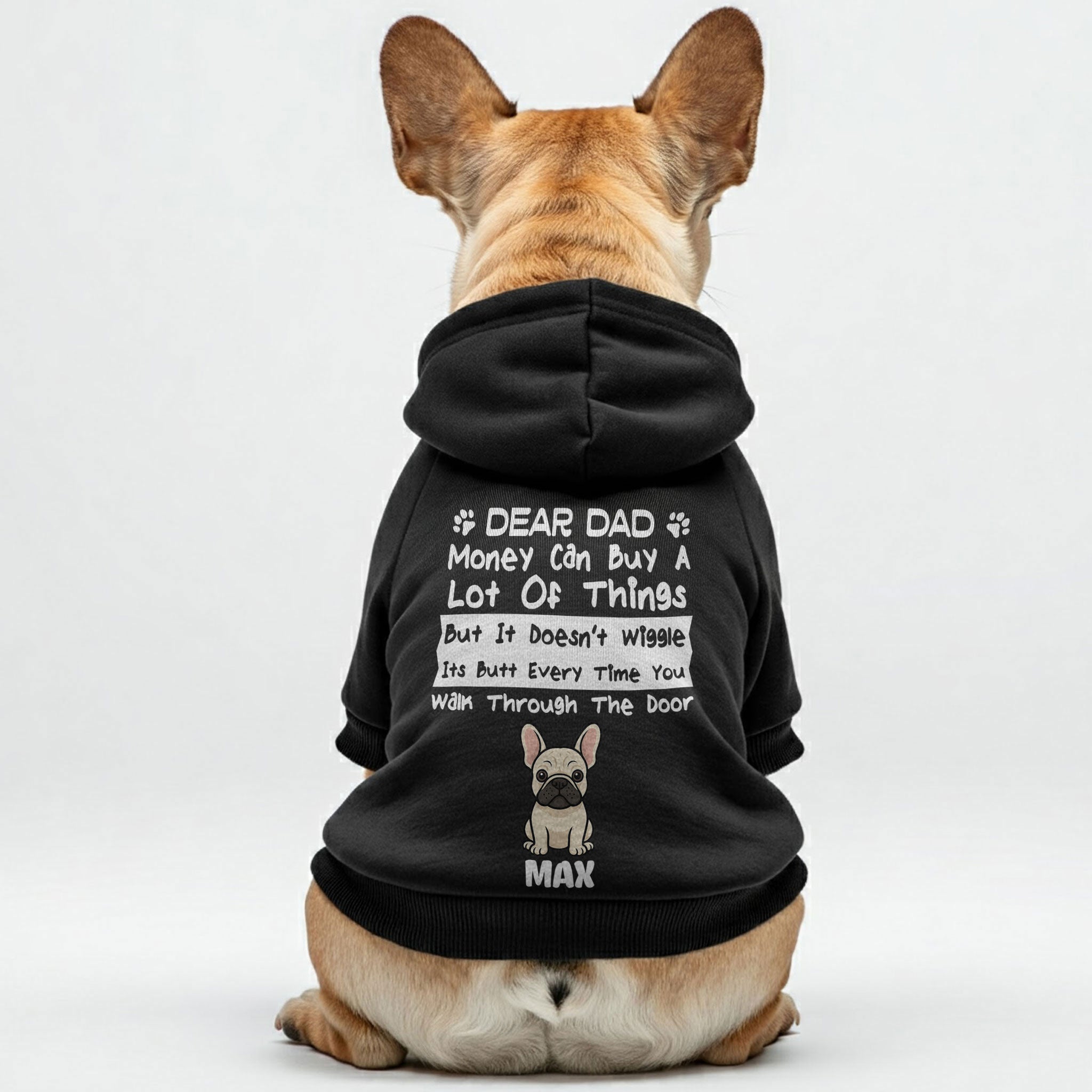 French Bulldog Cotton Pet Sweatshirt for Travel Comfort-fadou