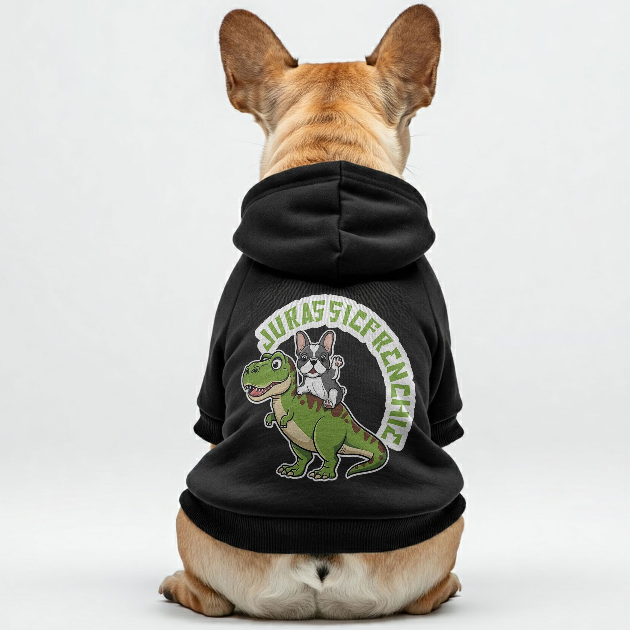 JurassicFrenchie Cozy Dog Hoodie for Outdoor Adventures-fadou