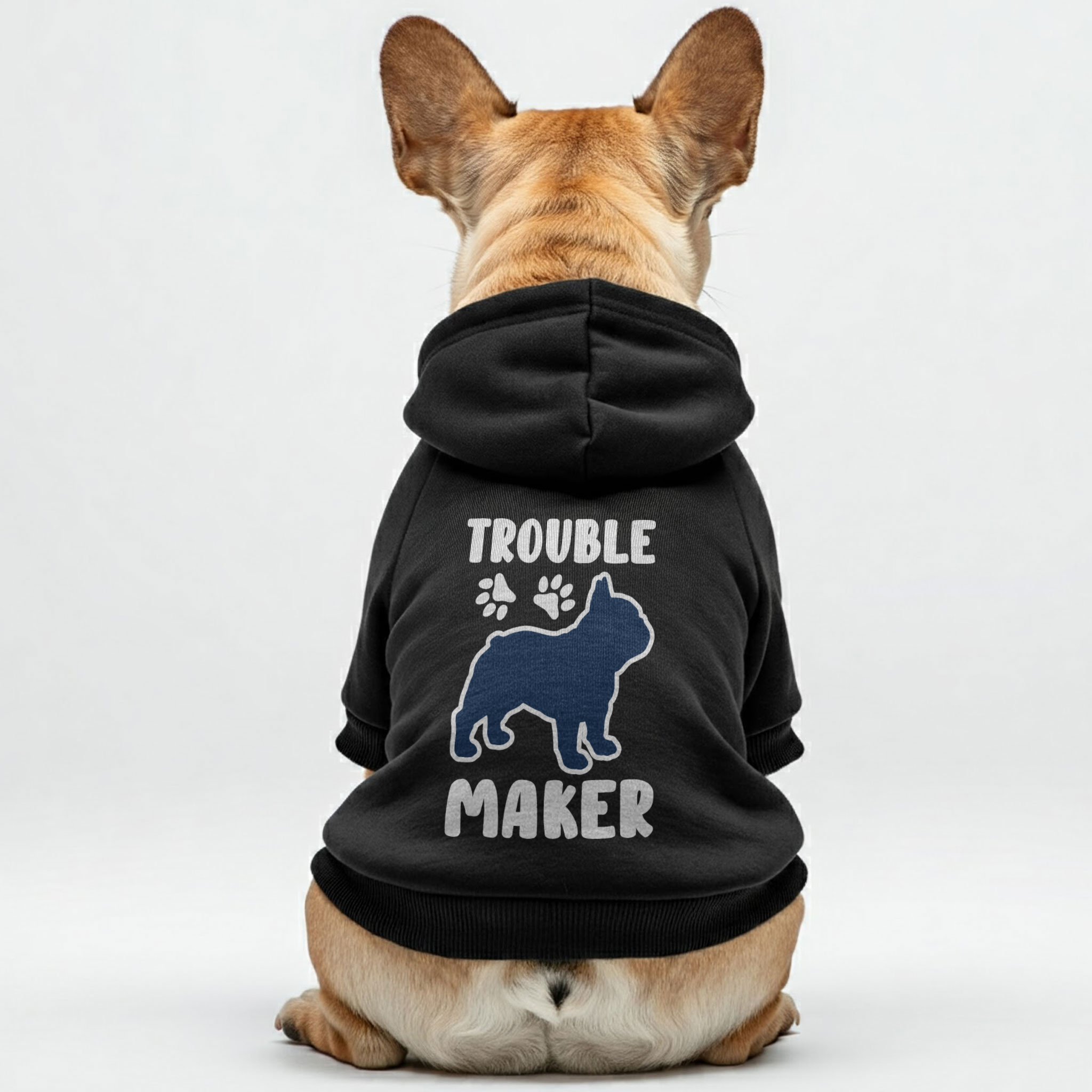 Trouble French Bulldog Dog Hoodie for Training Sessions-fadou