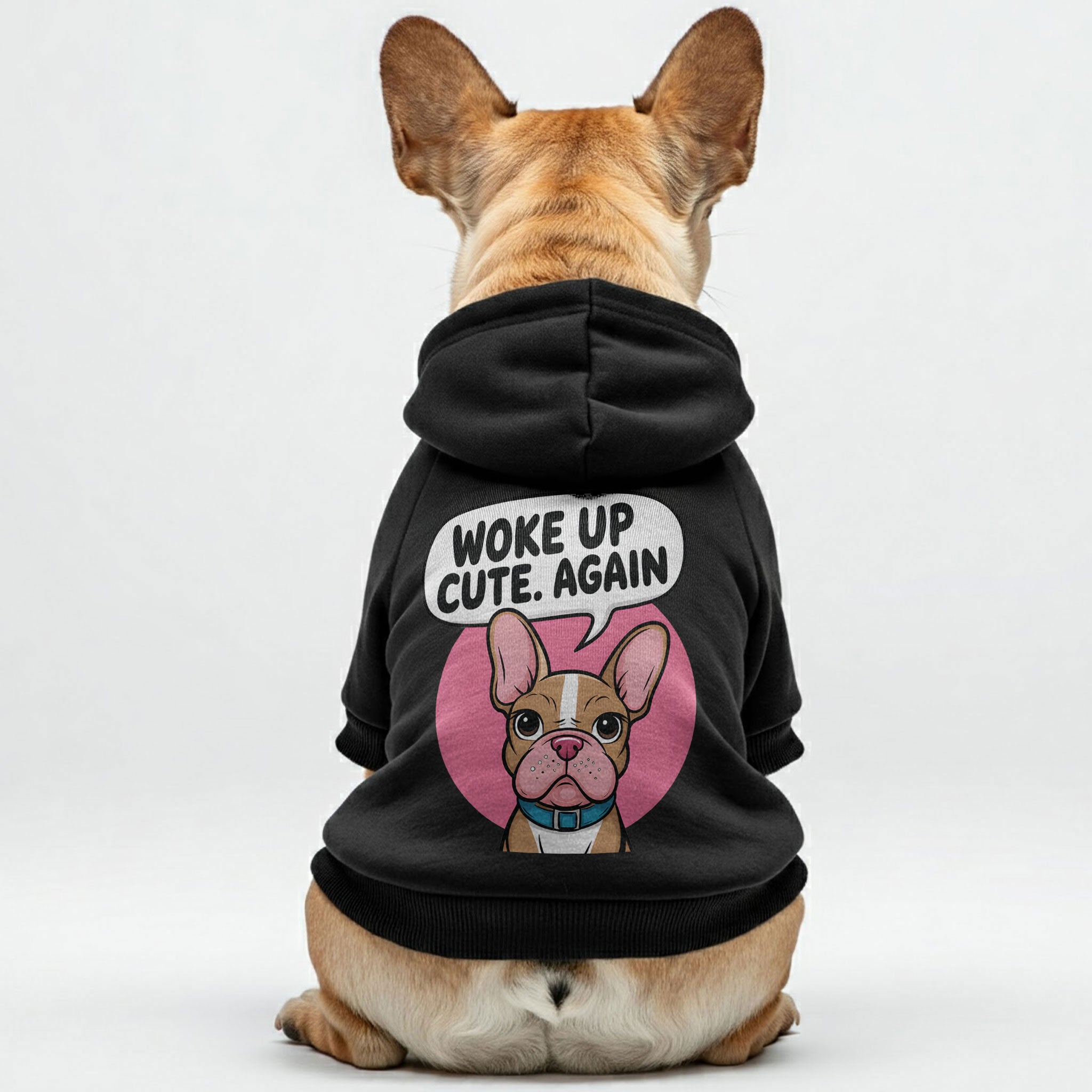 WOKE French Bulldog Fleece Hoodie for Brachycephalic Dogs-fadou