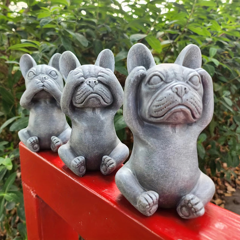 BonChien Charming Frenchie Resin Statue for Dog Park Days-fadou