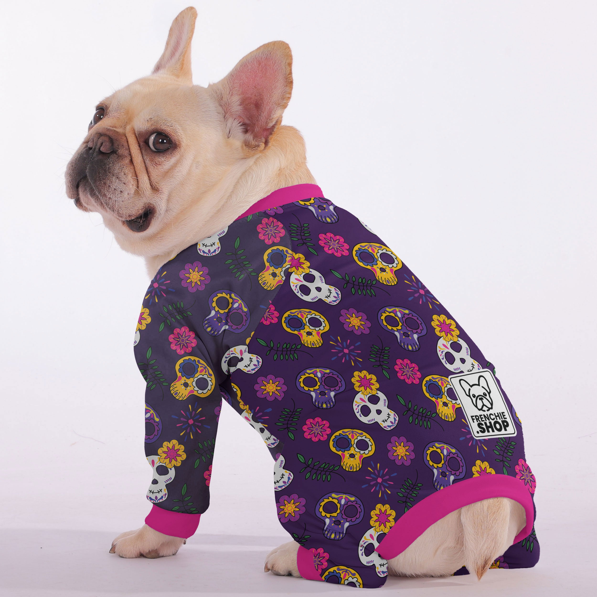 Bow French Bulldog Cozy Pajama Set for Frenchie Enthusiasts-fadou