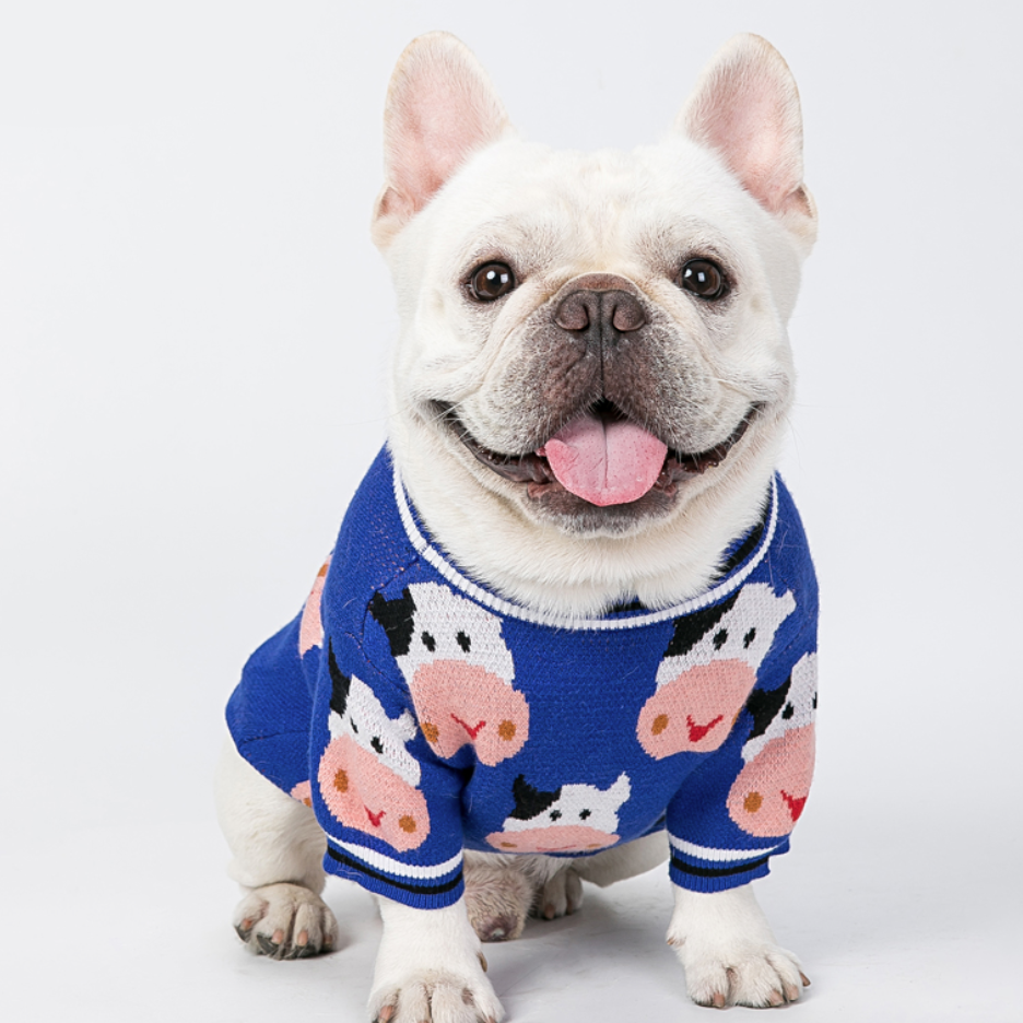 French Bulldog Winter Knit Sweater for Flat-Face Breeds-fadou