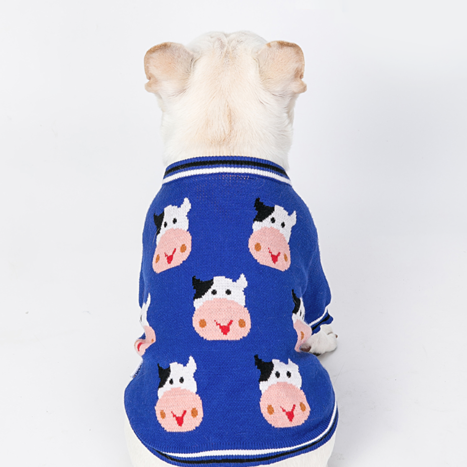 French Bulldog Winter Knit Sweater for Flat-Face Breeds-fadou