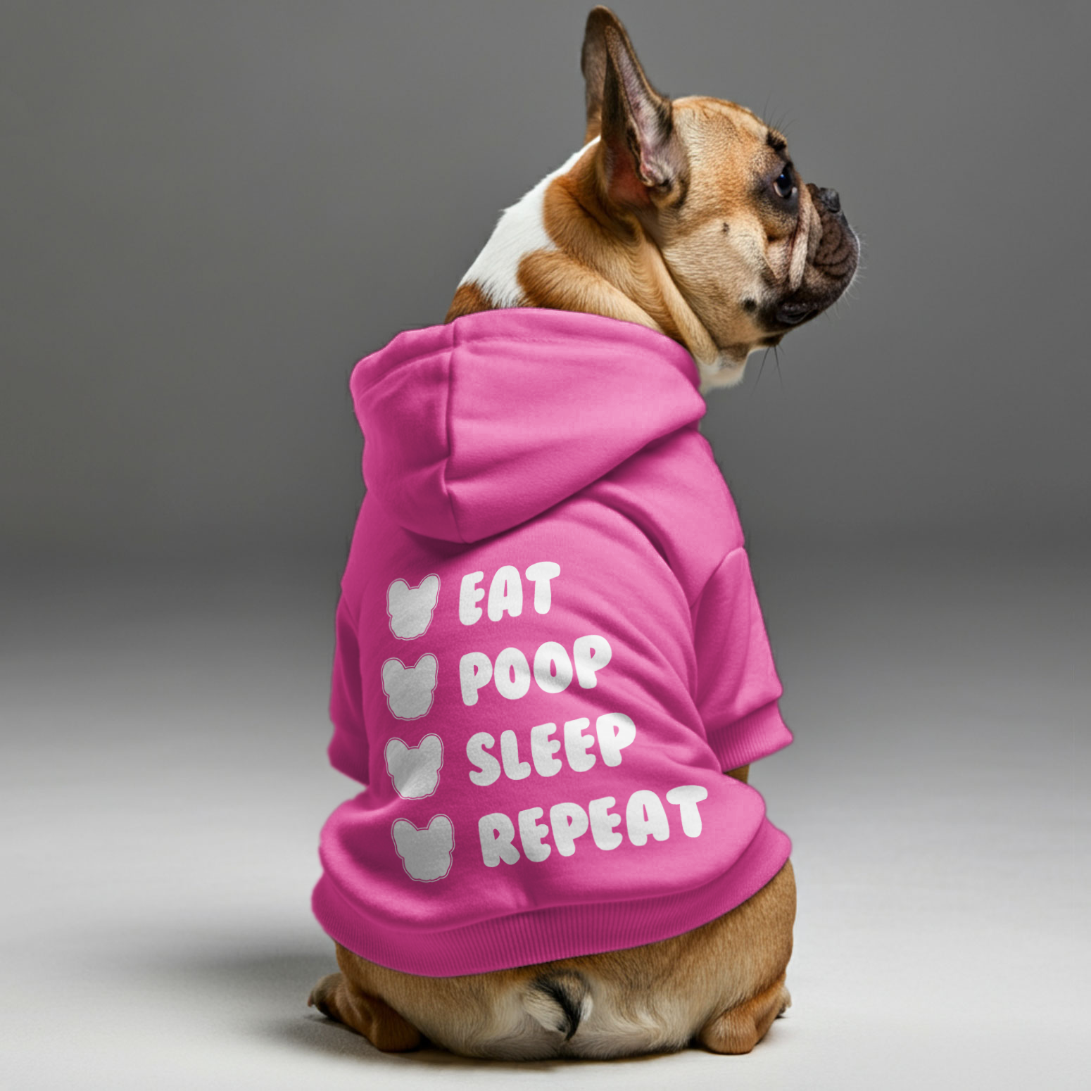 Repeat French Bulldog Cozy Hoodie for Outdoor Adventures-fadou