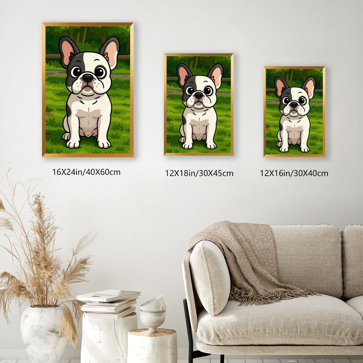 French Bulldog Personalized Decorative Canvas for Frenchie Enthusiasts-fadou