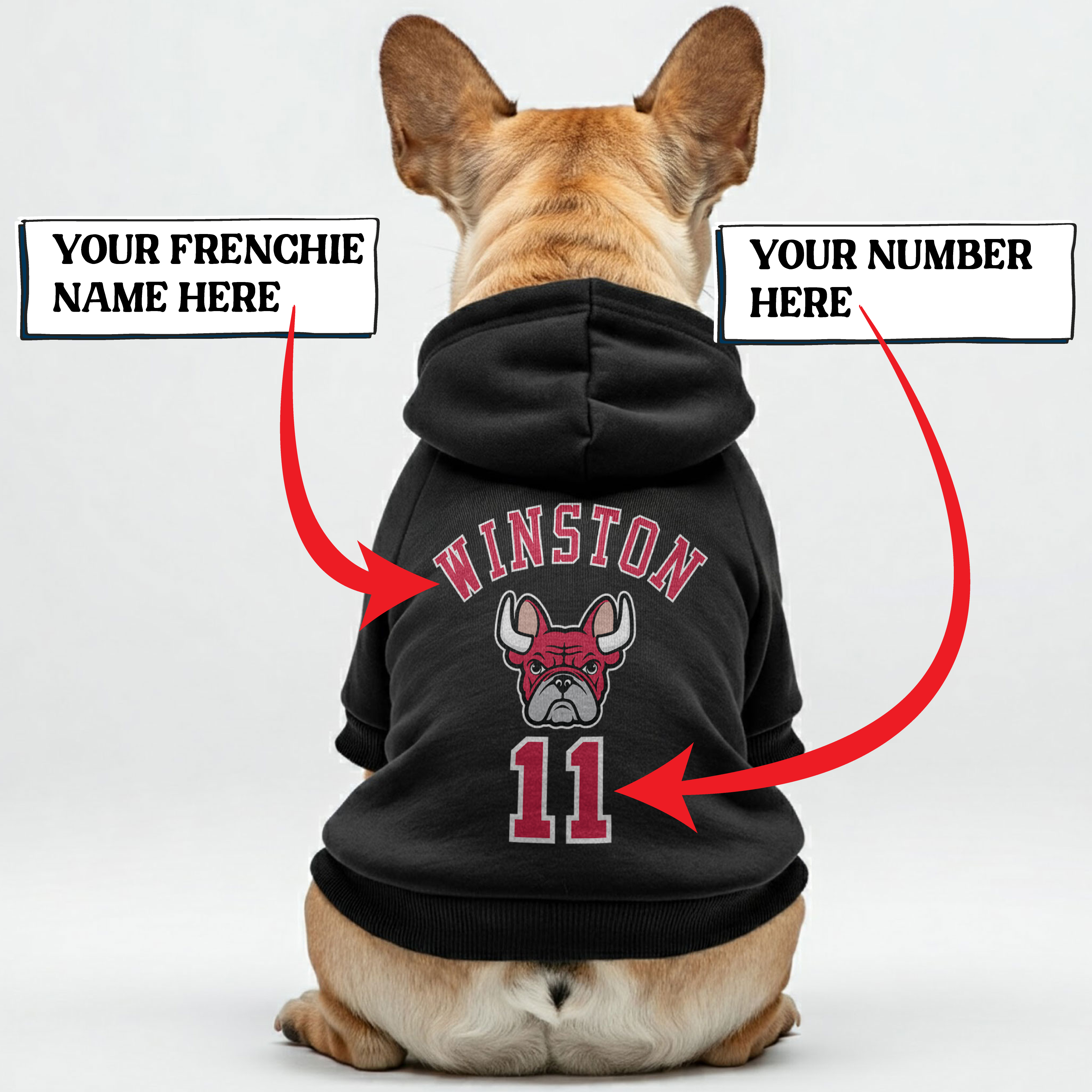Personalized French Bulldog Hoodies with Custom for French Bulldogs-fadou