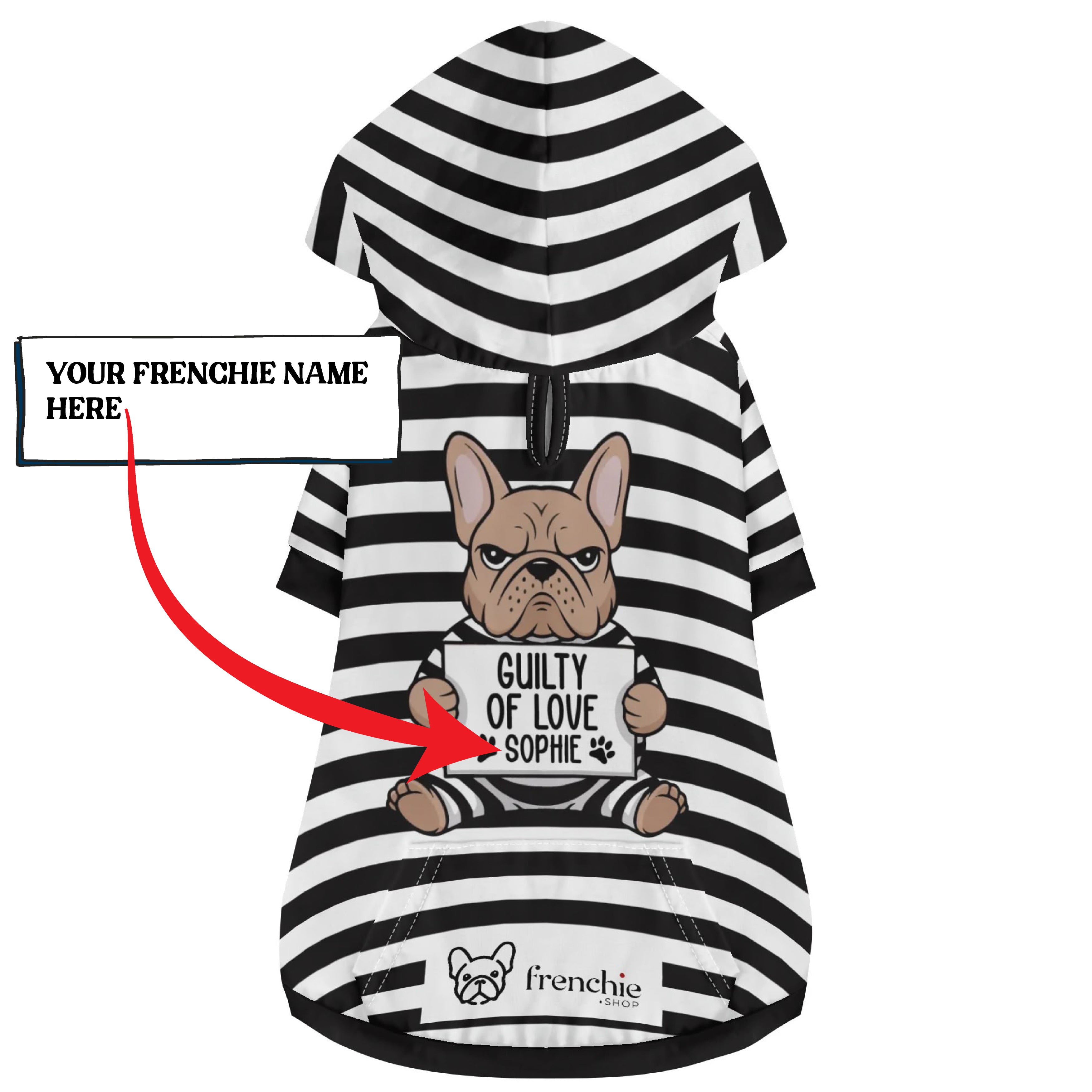 French Bulldog Custom Pet Sweatshirt for Brachycephalic Dogs-fadou