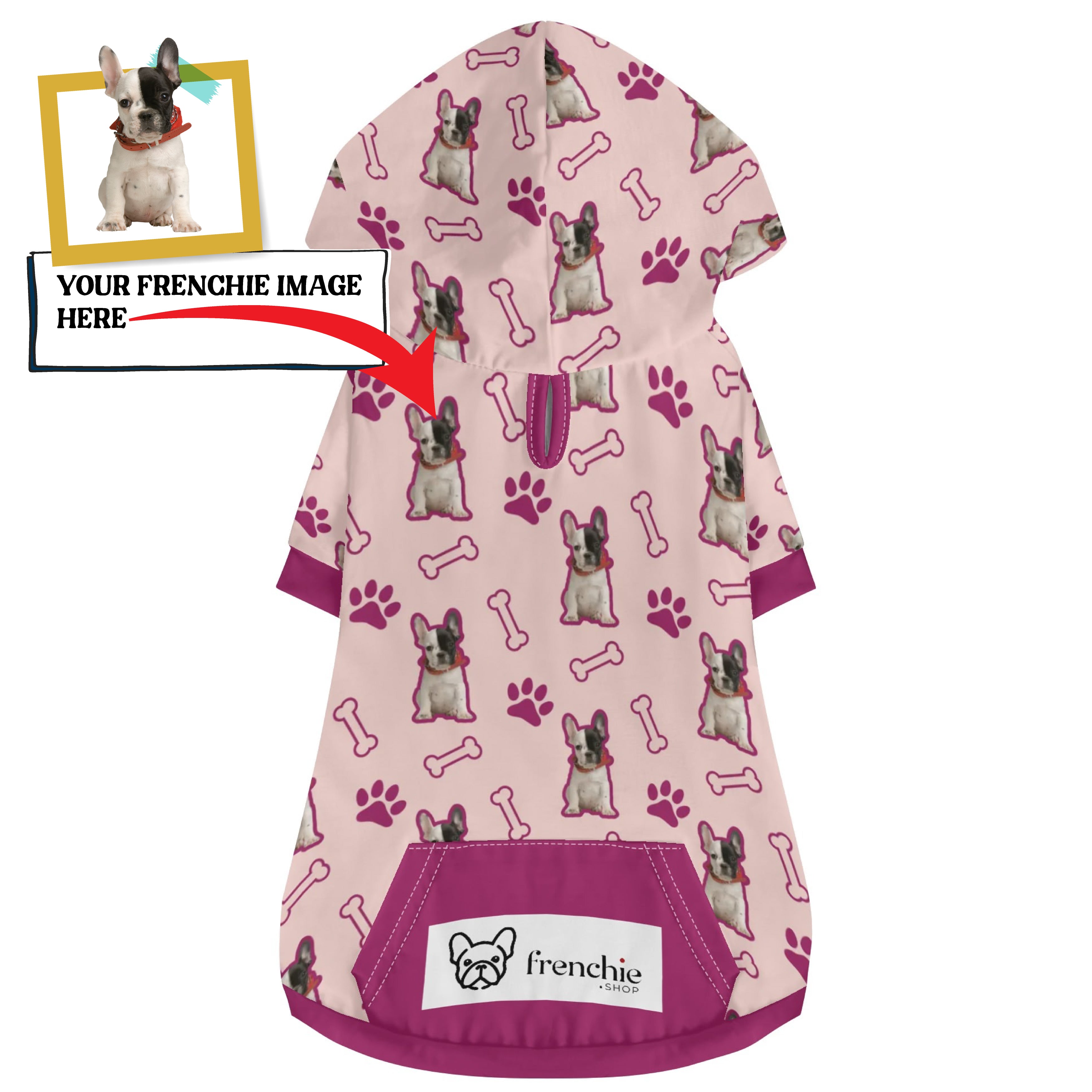 French Bulldog Custom Dog Hoodie for Outdoor Adventures-fadou
