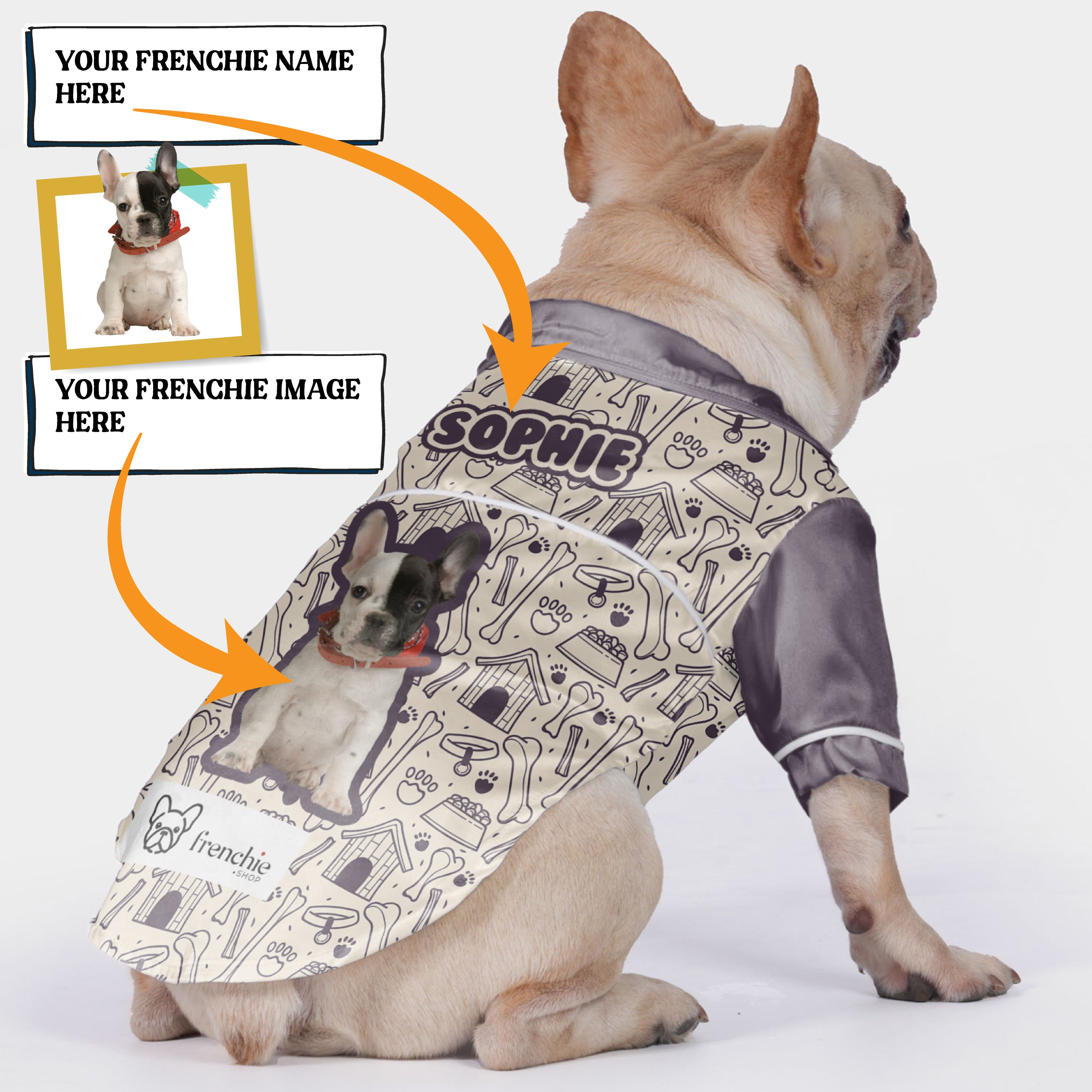 French Bulldog Personalized Pet Sleepwear for Small Breeds-fadou