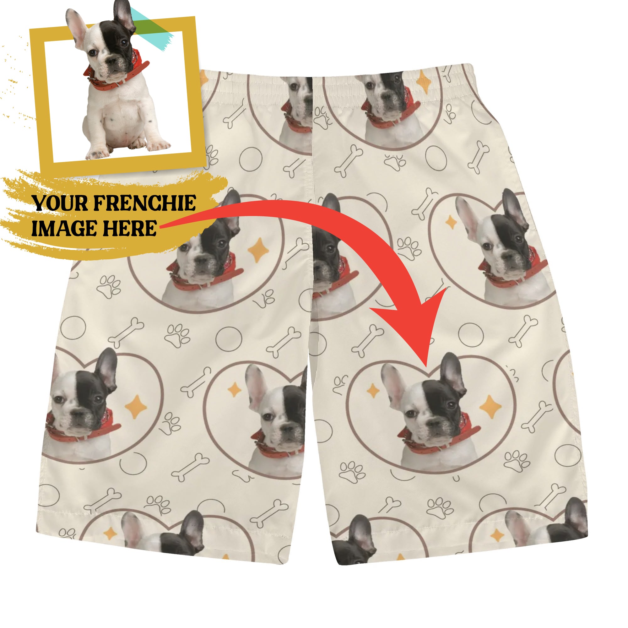 All-Over Print Custom Casual Shorts for Frenchie Enthusiasts-fadou