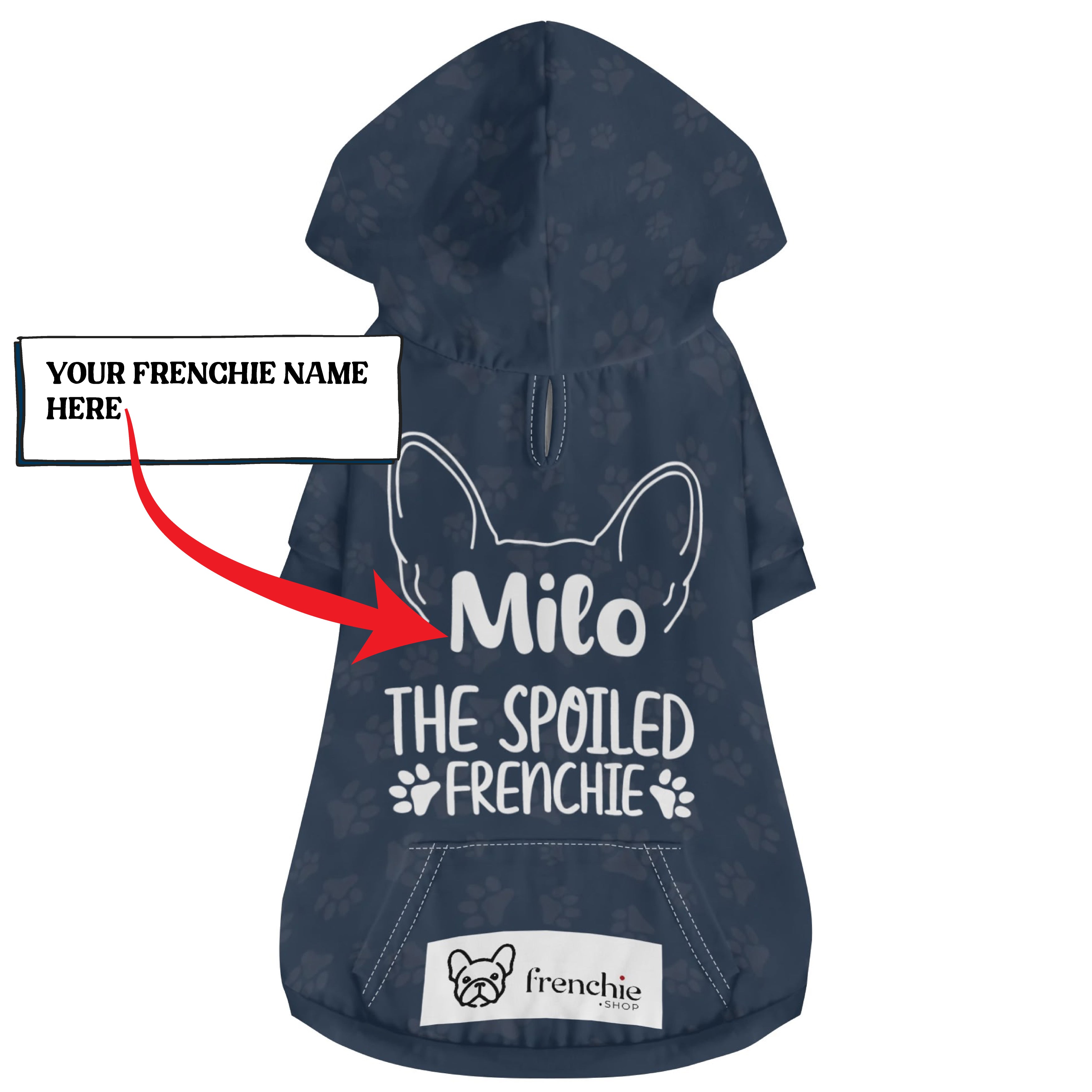 Customized French Bulldog Cozy Hoodie for Travel Comfort-fadou