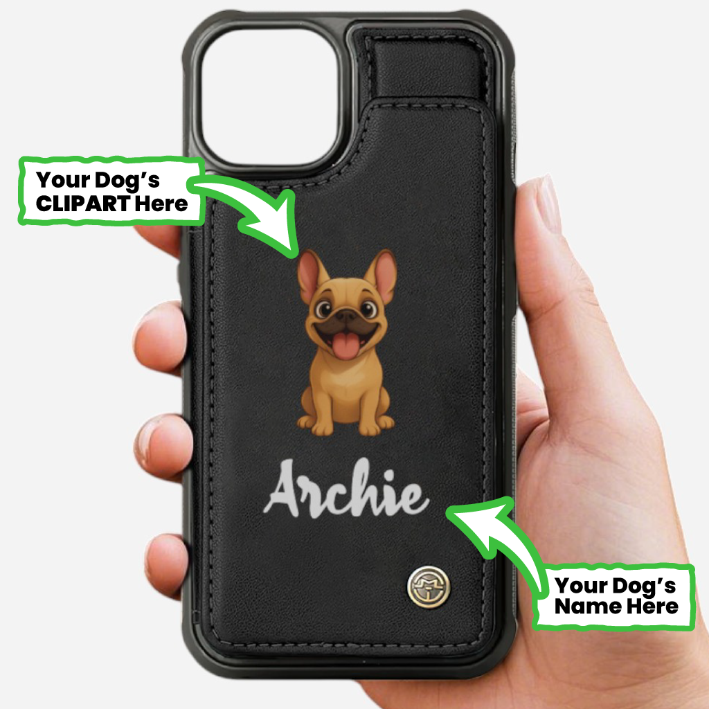 Leather Personalized Slim Wallet for Frenchie Enthusiasts-fadou