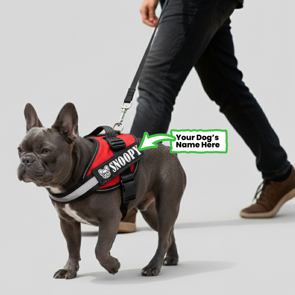 Frenchie Personalized Walking Harness for Flat-Face Breeds-fadou