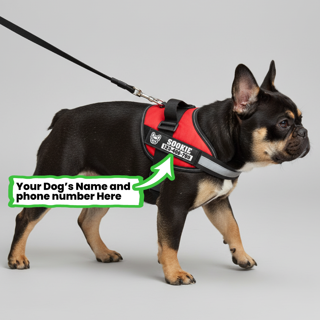 French Bulldog Personalized Dog Harness for Cozy Nights-fadou