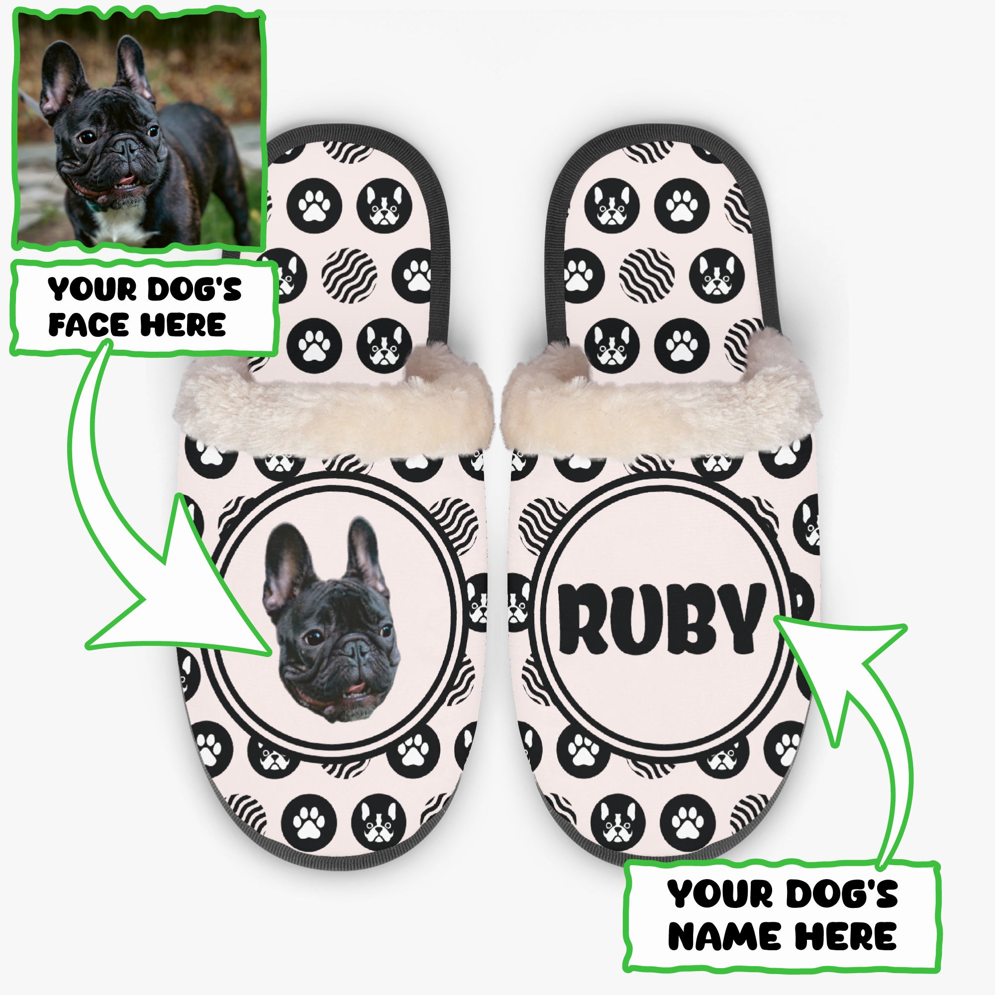 Personalized Cozy Soft House Shoes for Frenchie Enthusiasts-fadou