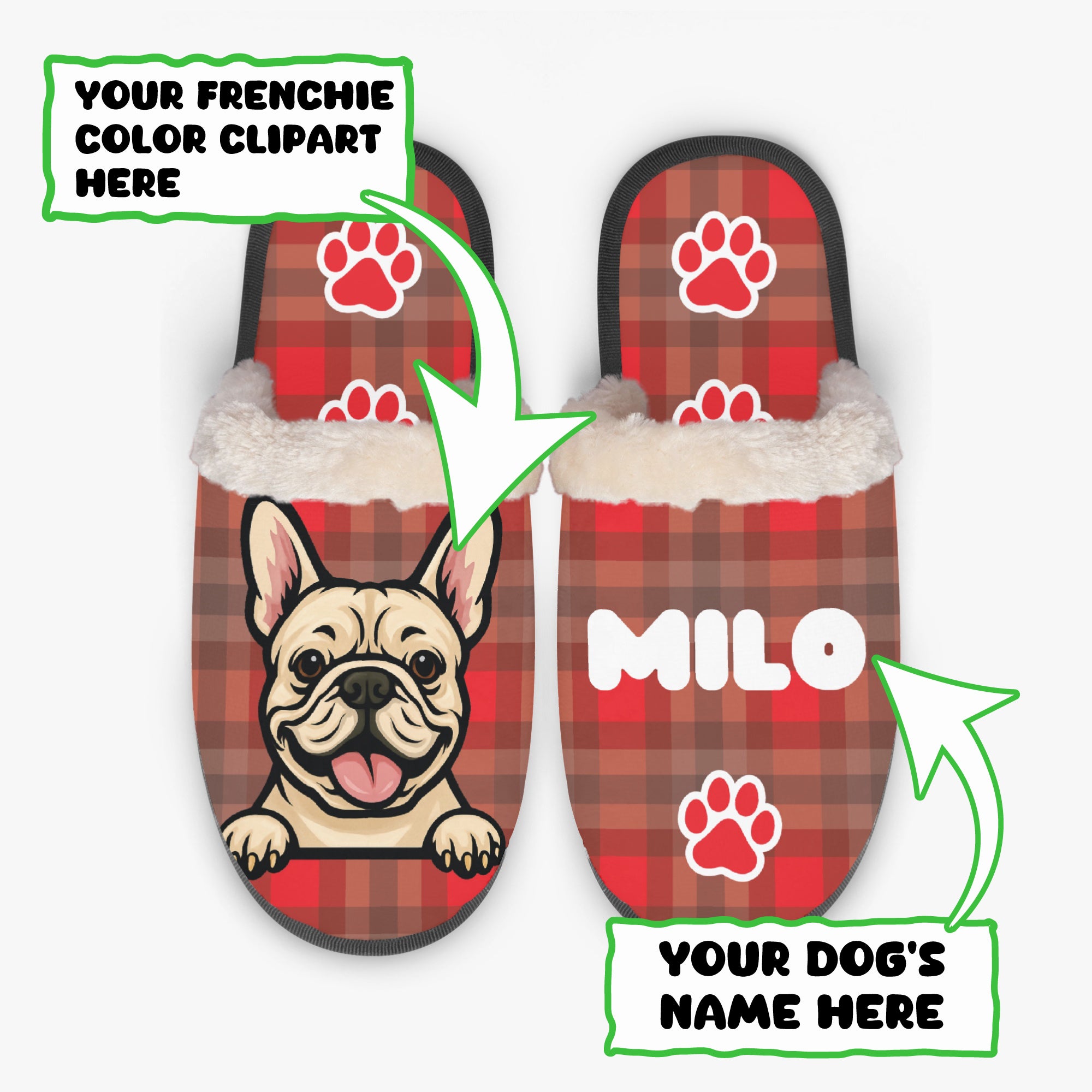 Personalized Cozy Indoor Shoes for Frenchie Enthusiasts-fadou