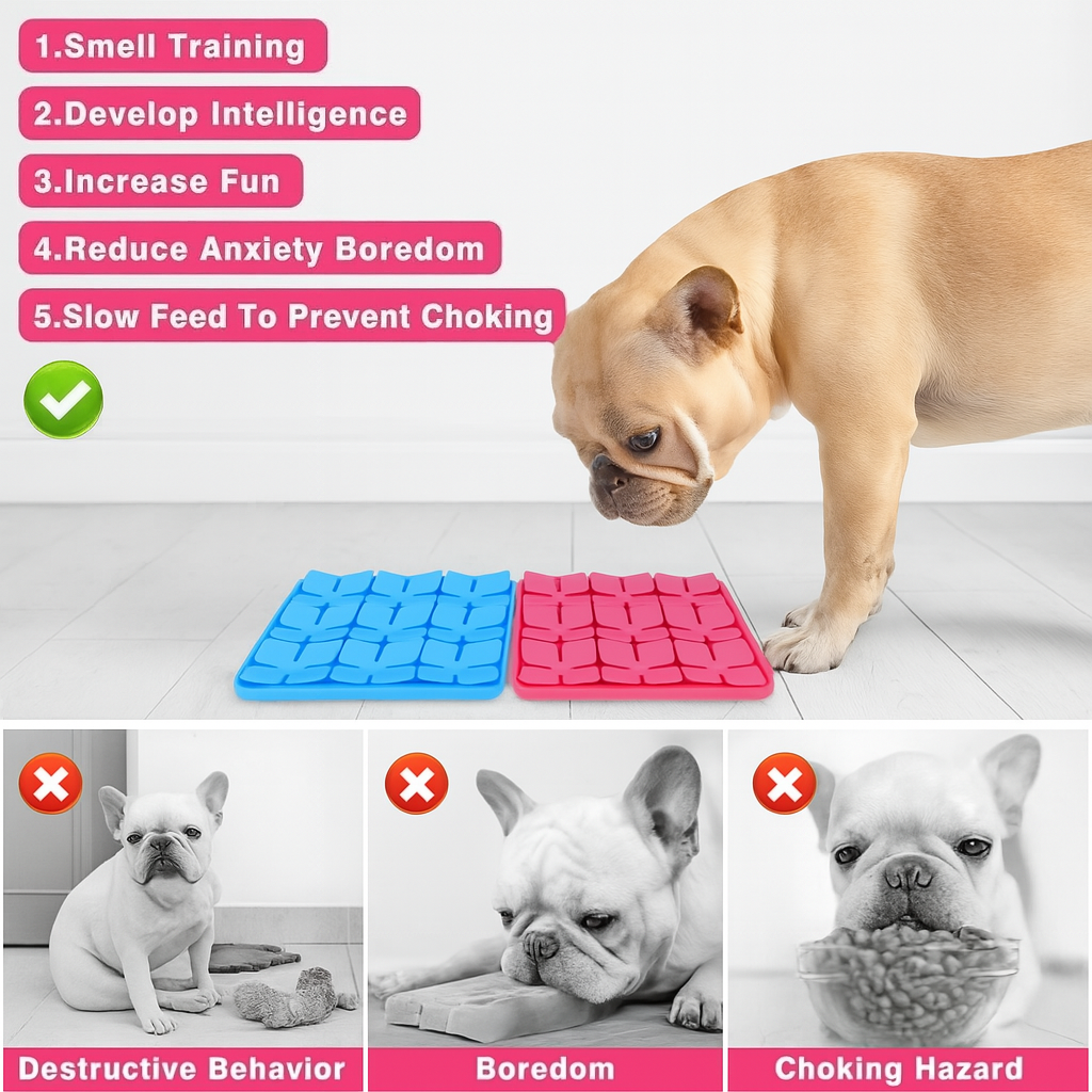 French Bulldog Slow Feeder Pet Bowl for Outdoor Adventures-fadou
