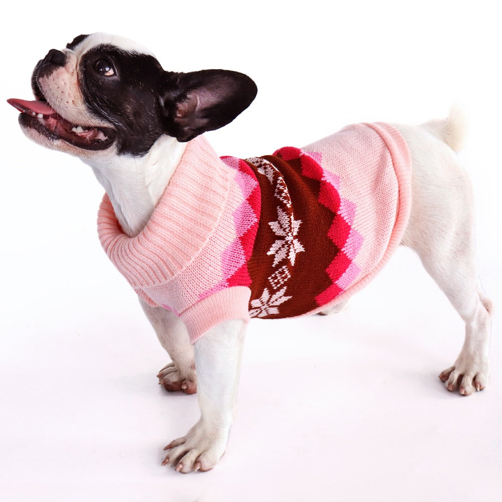 French Bulldog Christmas Knit Sweater for Brachycephalic Dogs-fadou