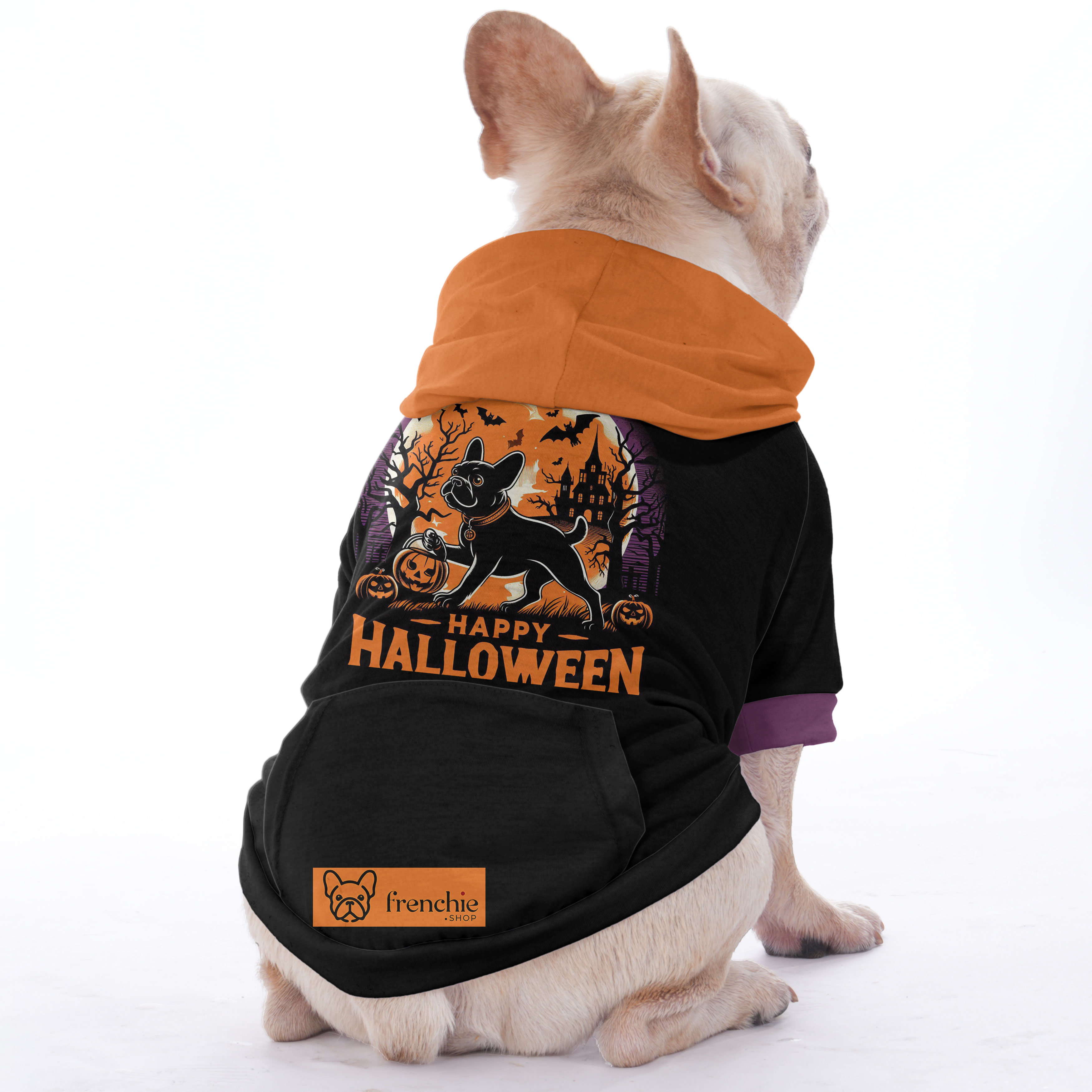French Bulldog Halloween Cotton Sweatshirt for Frenchie Enthusiasts-fadou