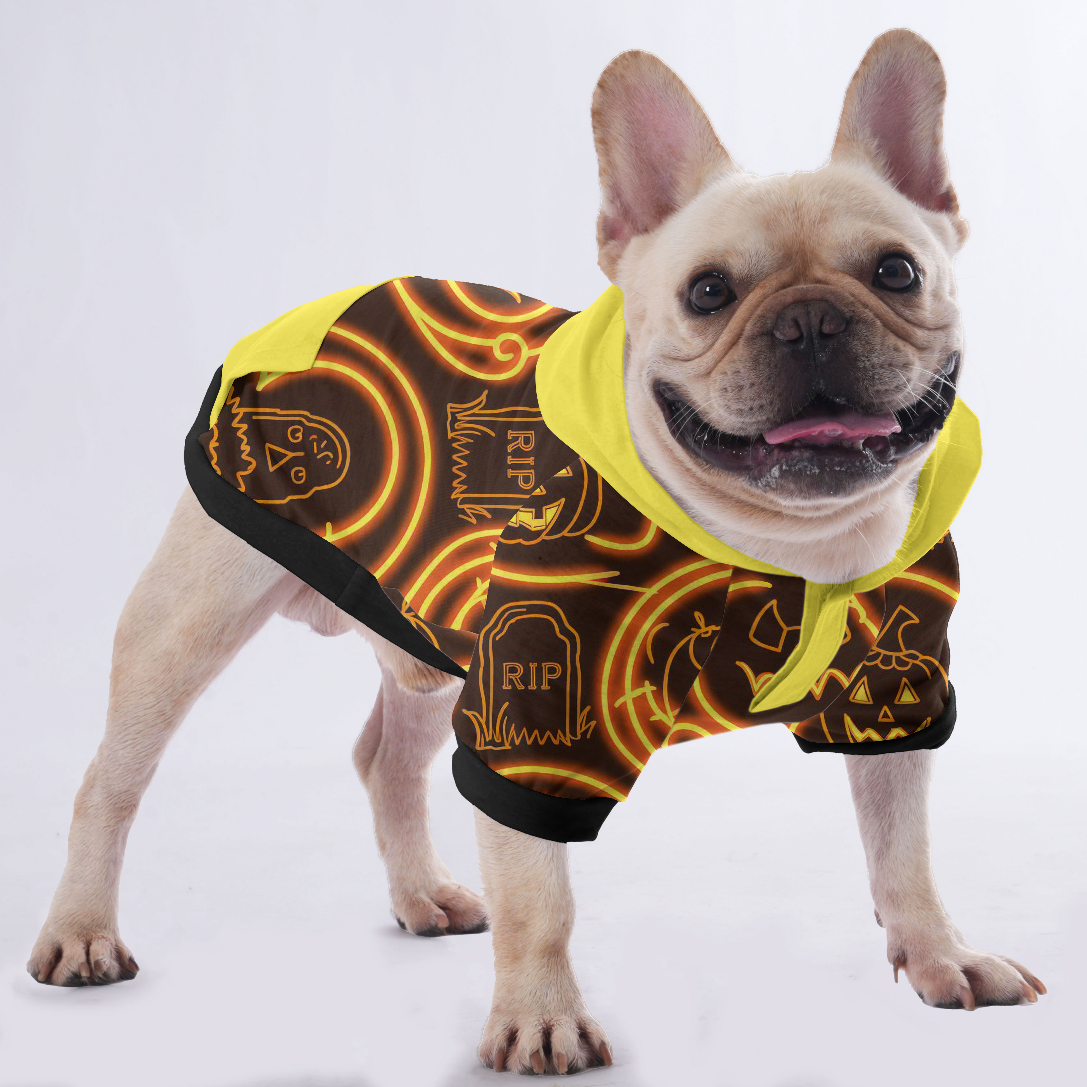 French Bulldog Halloween Dog Hoodie for Flat-Face Breeds-fadou