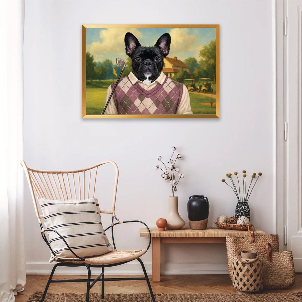 French Bulldog Personalized Canvas Wall Art for Everyday Wear-fadou