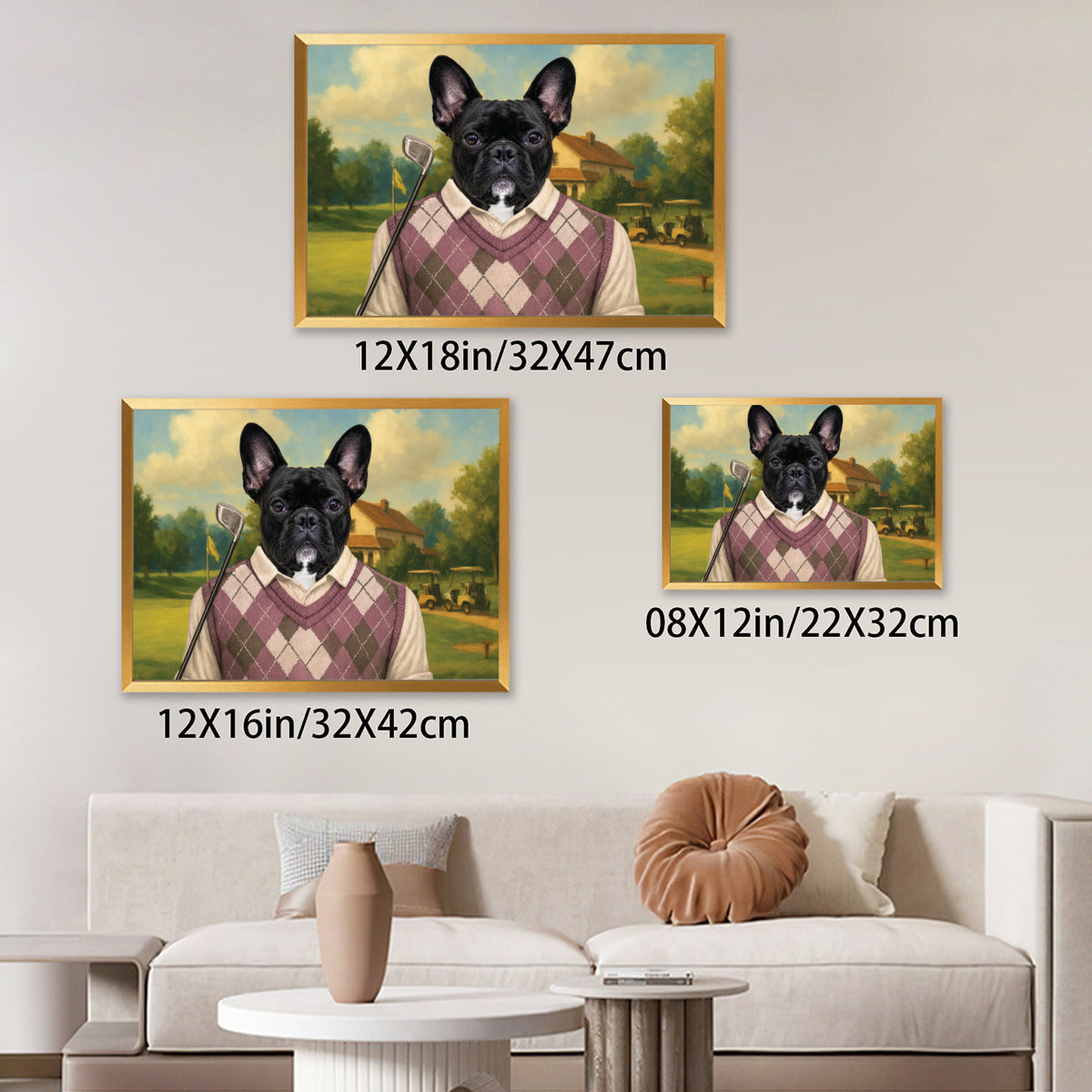 French Bulldog Personalized Canvas Wall Art for Everyday Wear-fadou