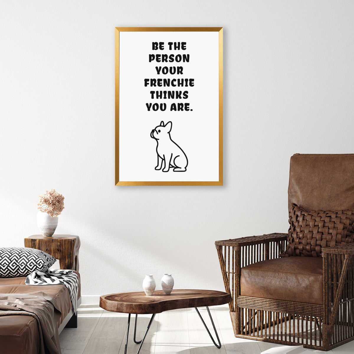 Barney French Bulldog Wall Print for Frenchie Enthusiasts-fadou