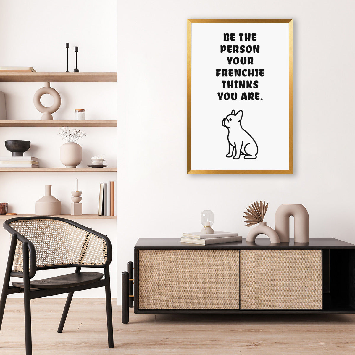 Barney French Bulldog Wall Print for Frenchie Enthusiasts-fadou