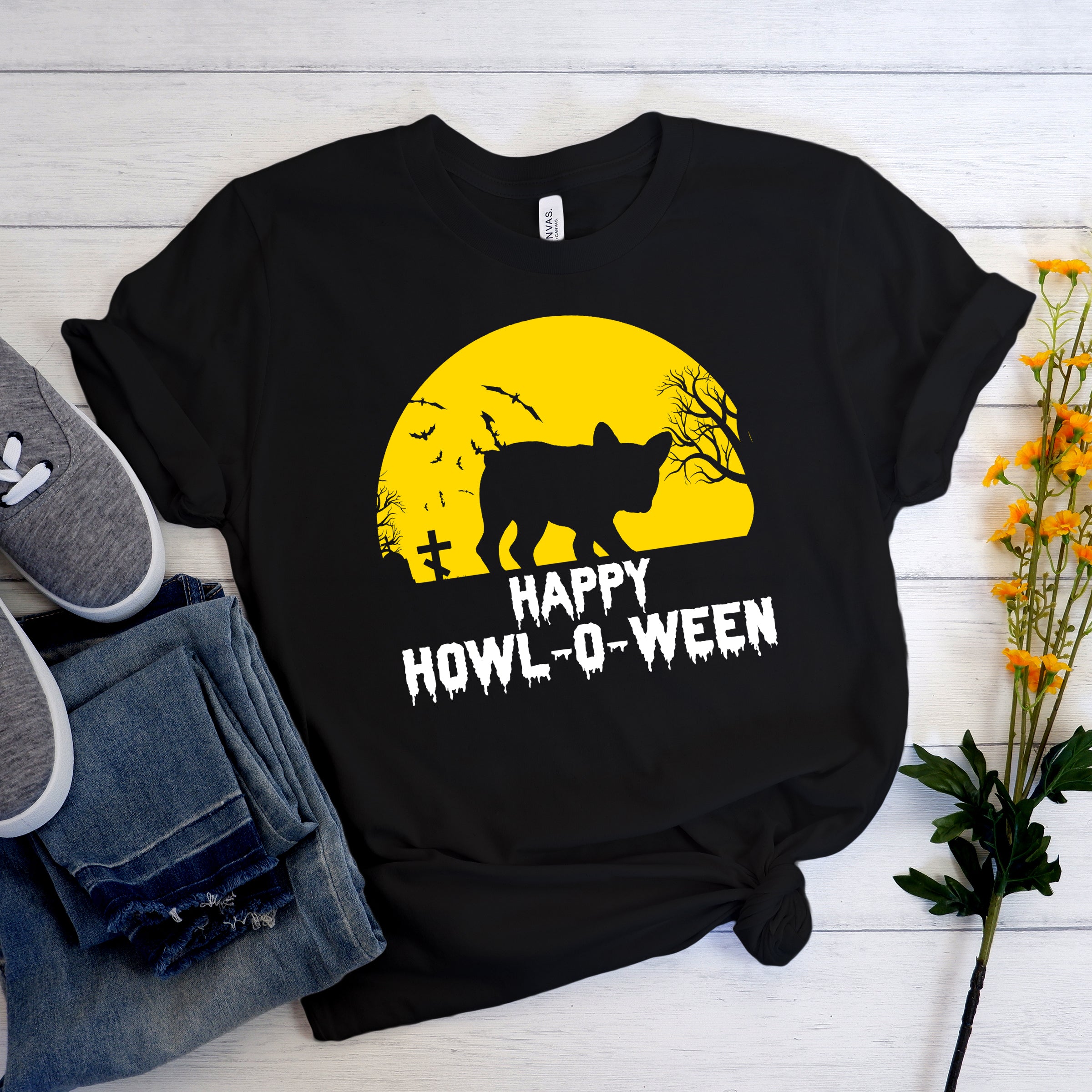 Frenchie Halloween Graphic Tee for Frenchie Enthusiasts-fadou