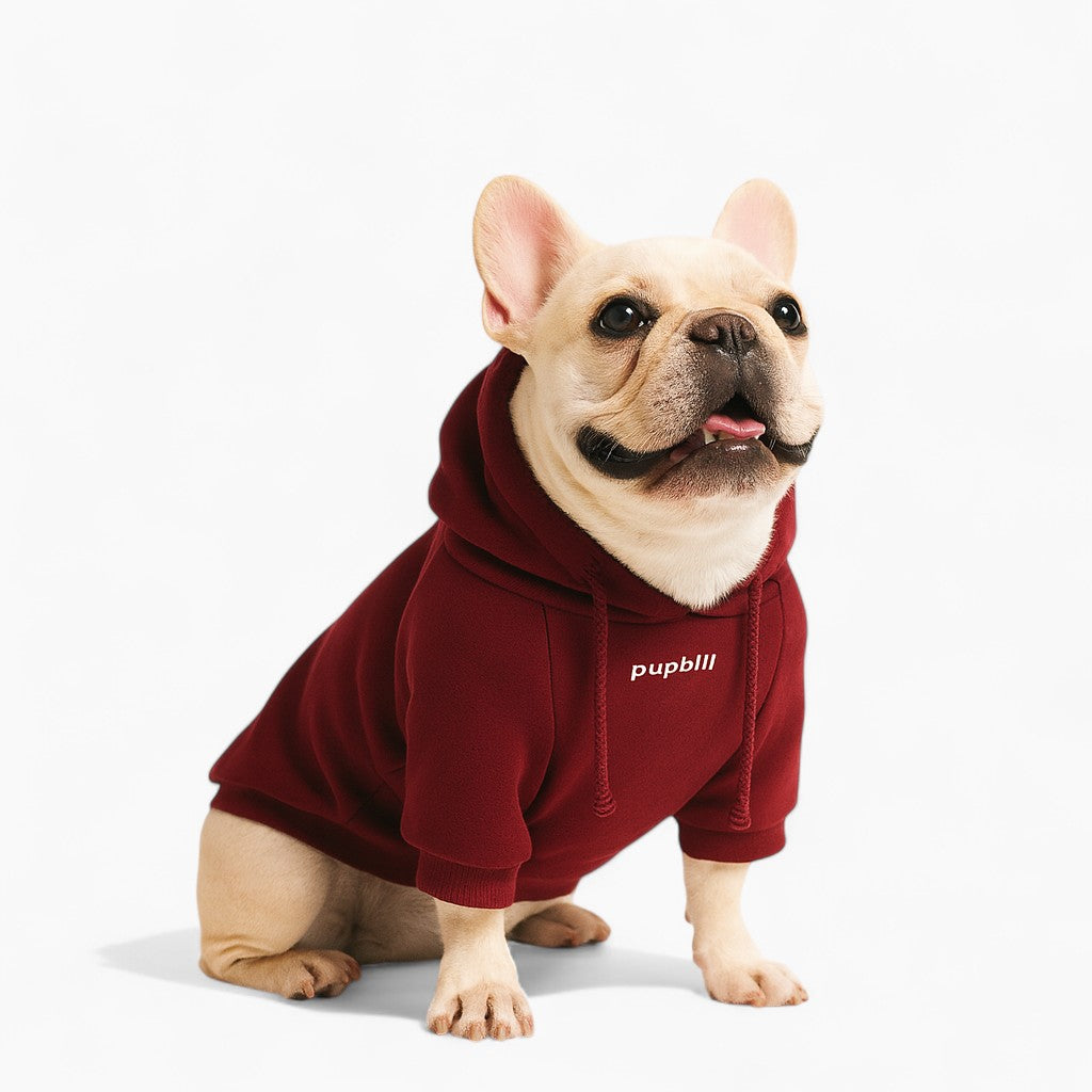 French Bulldog Velvet Fleece Hoodie for Flat-Face Breeds-fadou