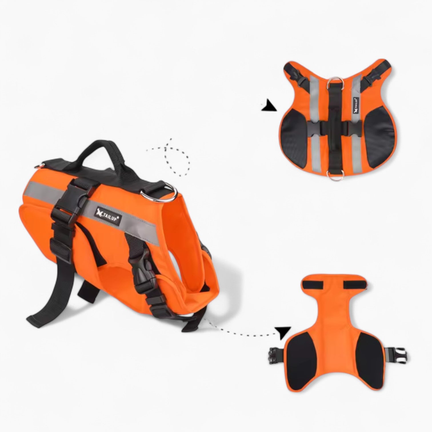 Frenchie Reflective Swim Vest - SafetyAdjustable Life Jacket with Handle