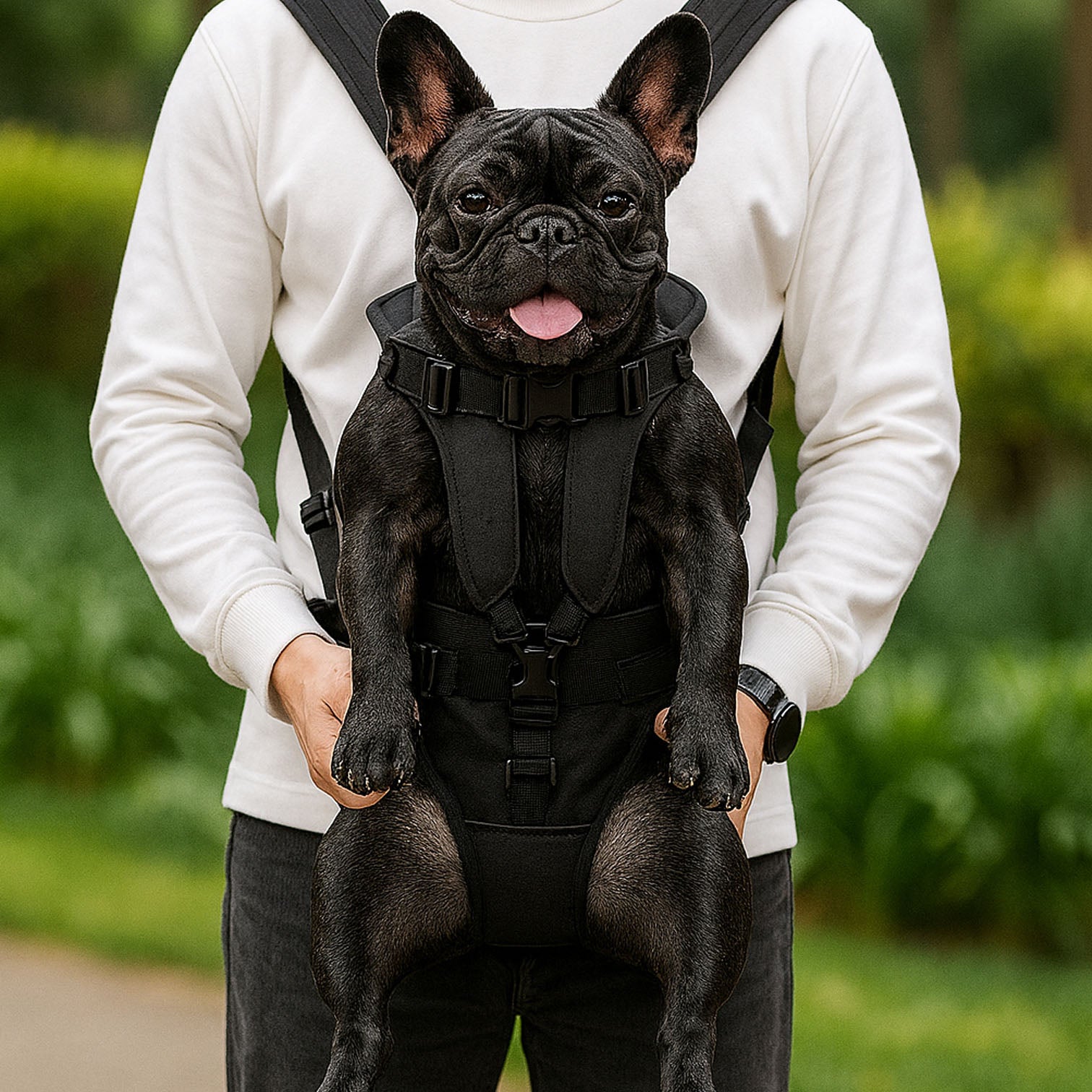 French Bulldog Secure Pet Backpack for Brachycephalic Dogs-fadou