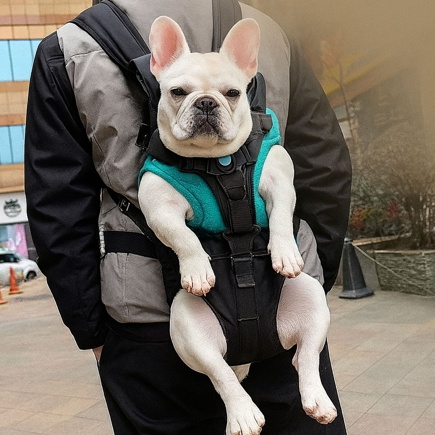 French Bulldog Secure Pet Backpack for Brachycephalic Dogs-fadou
