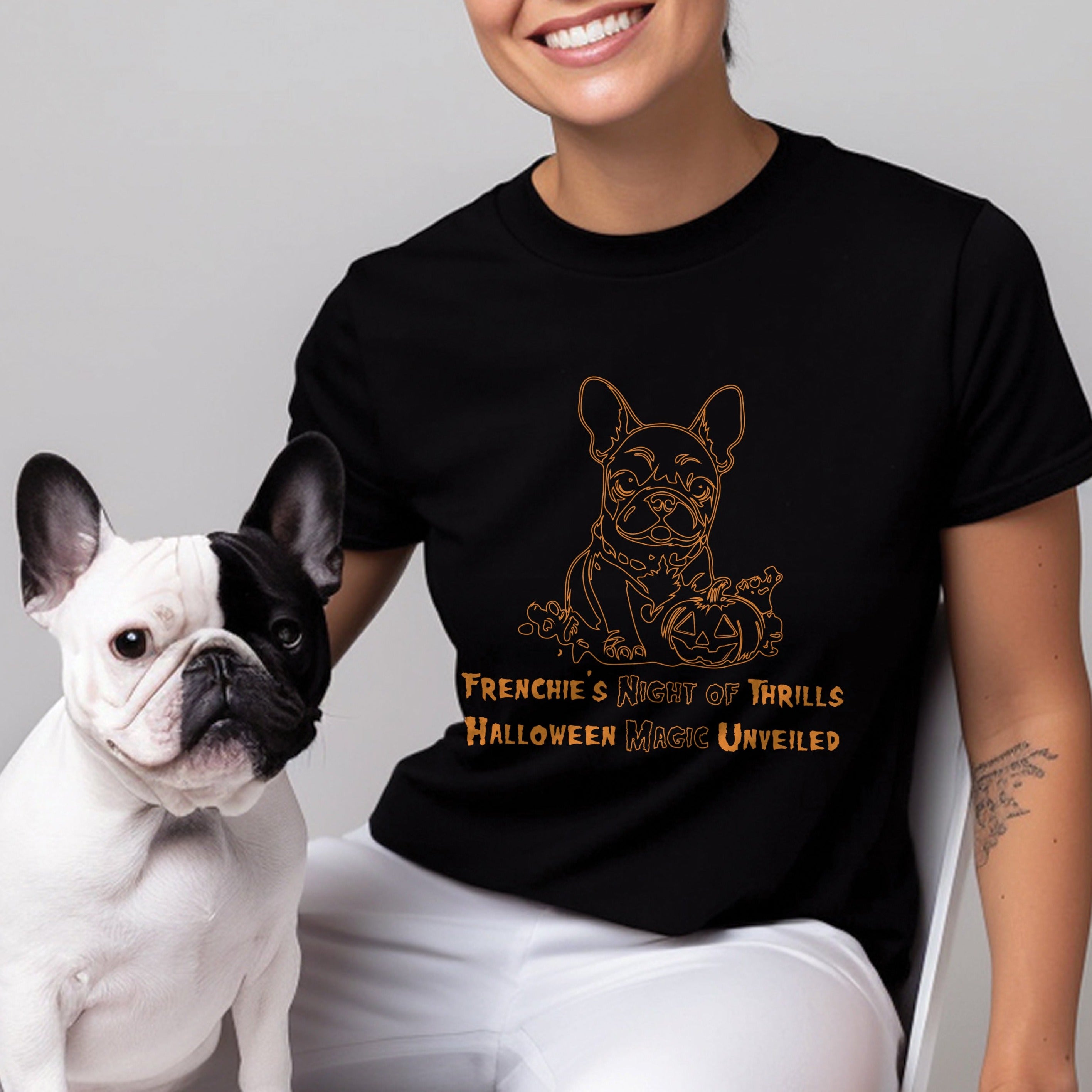 French Bulldog Halloween Dog Lover Tee for Frenchie Enthusiasts-fadou