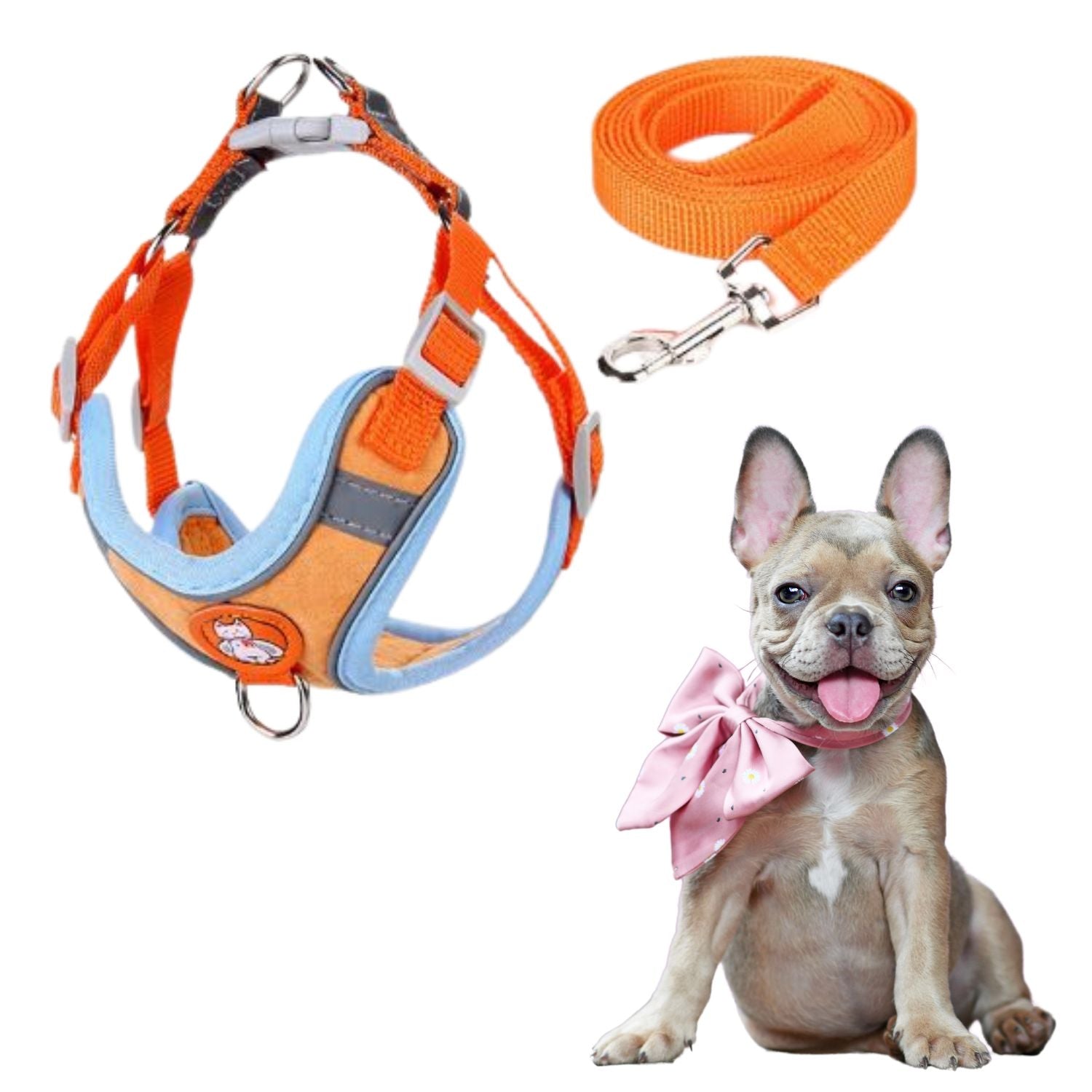 French Bulldog Adjustable No-Pull Vest for Outdoor Adventures-fadou