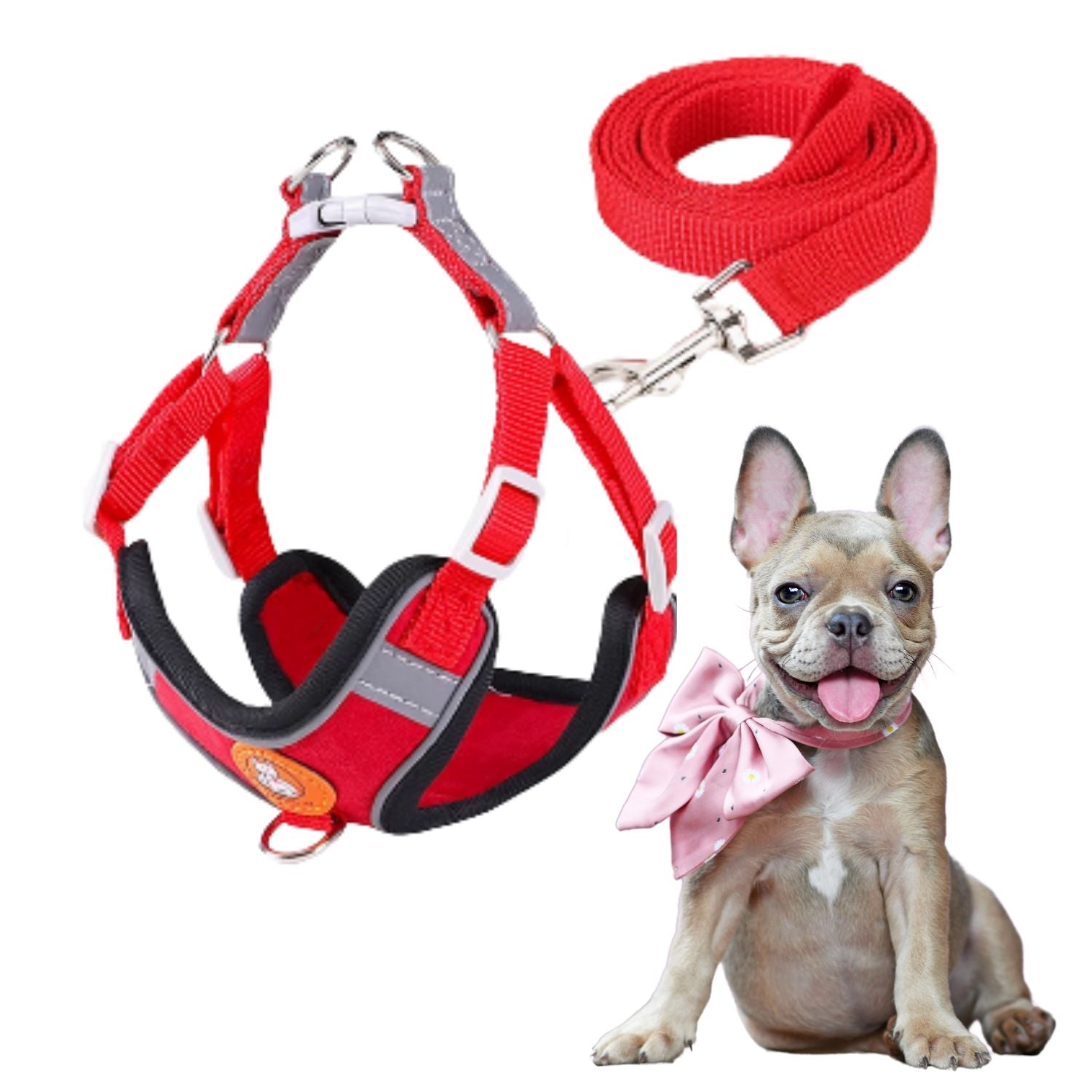 French Bulldog Adjustable No-Pull Vest for Outdoor Adventures-fadou
