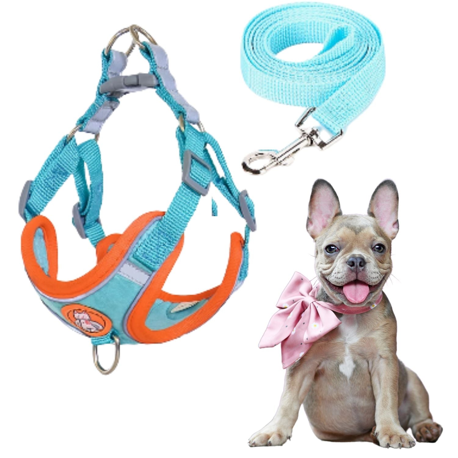 French Bulldog Adjustable No-Pull Vest for Outdoor Adventures-fadou