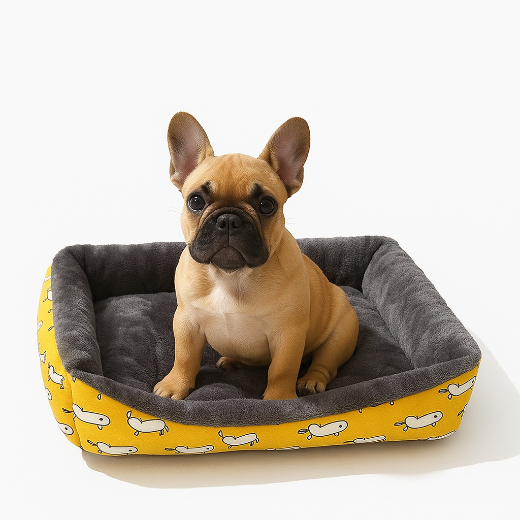 Furvana French Bulldog Cozy Sofa Bed for Travel Comfort-fadou