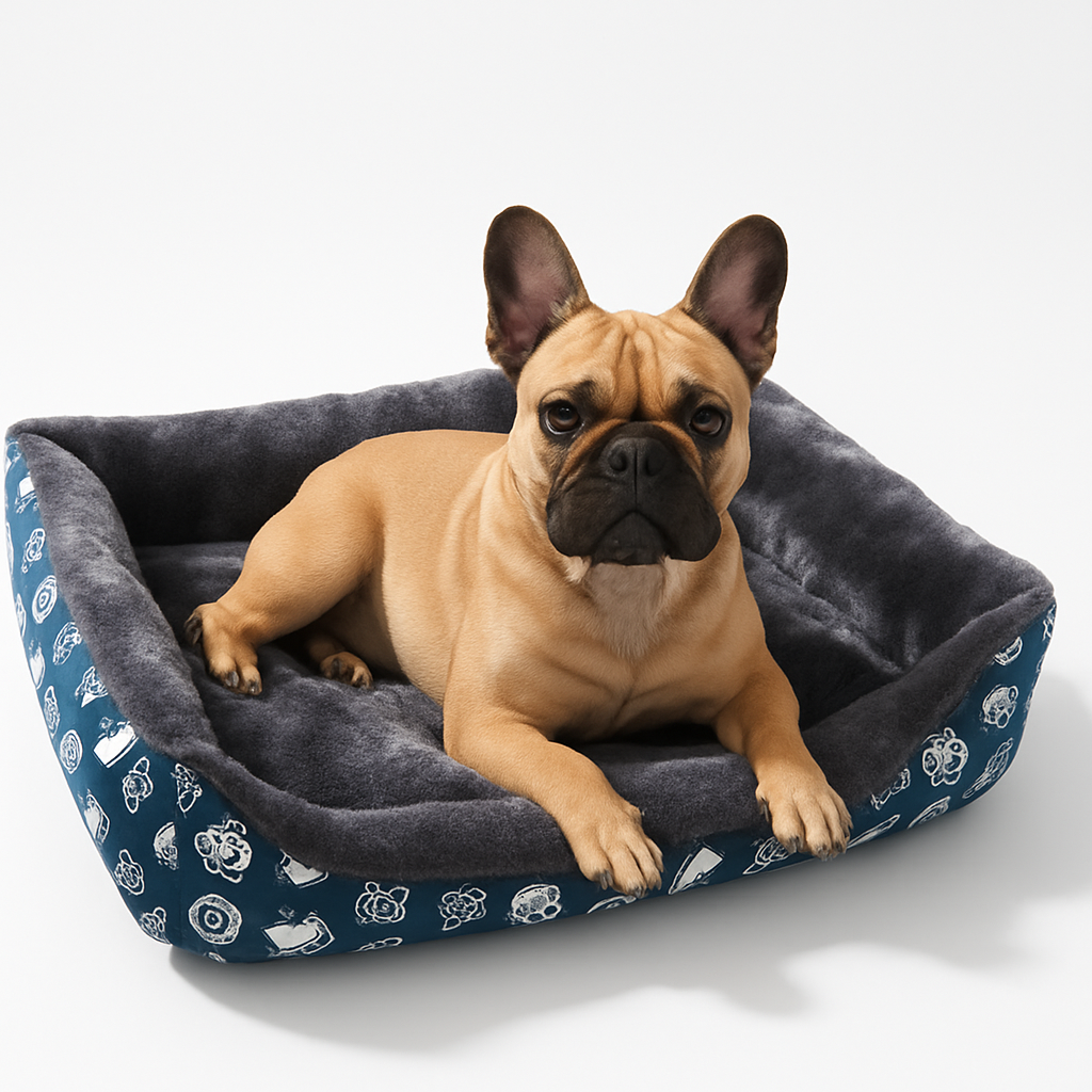 Furvana French Bulldog Cozy Sofa Bed for Travel Comfort-fadou