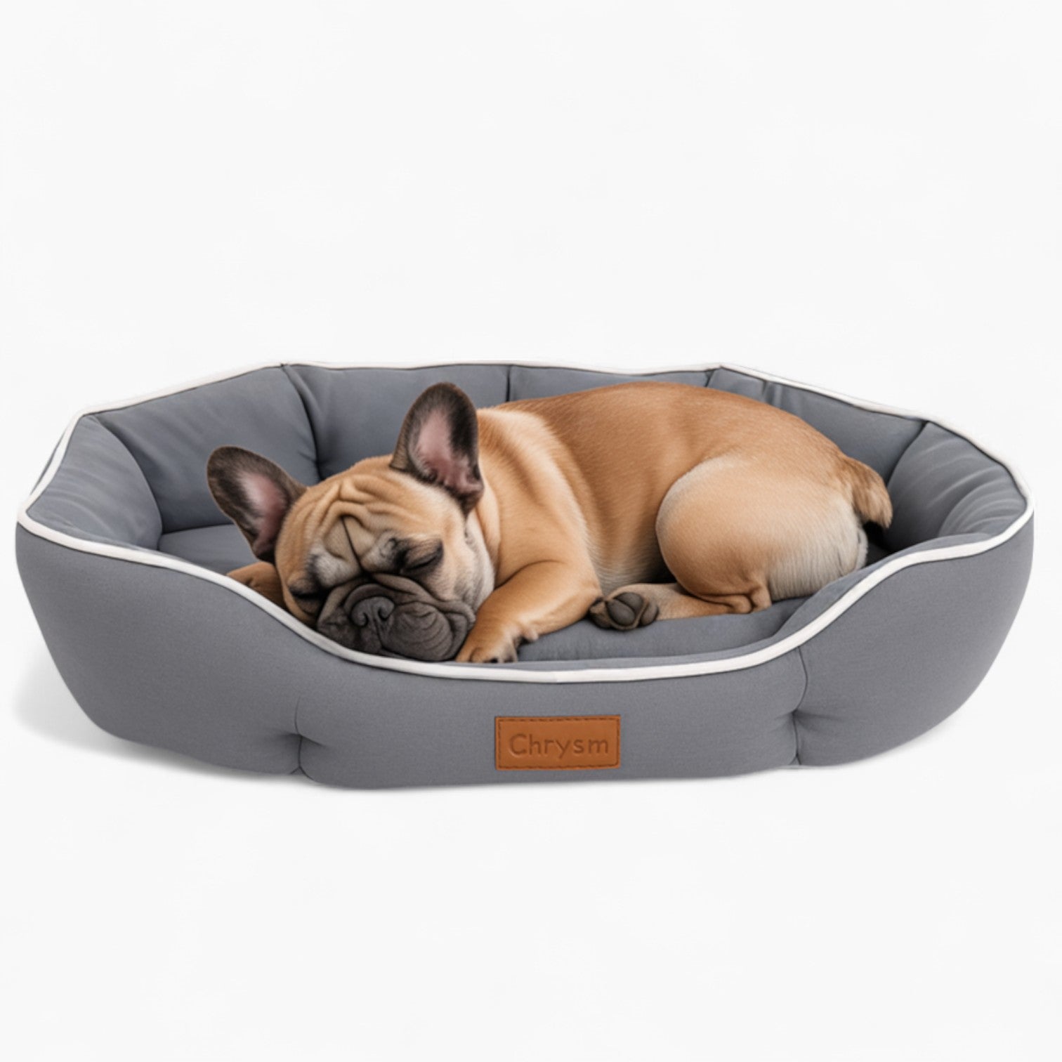 French Bulldog Plush Dog Lounger for Outdoor Adventures-fadou