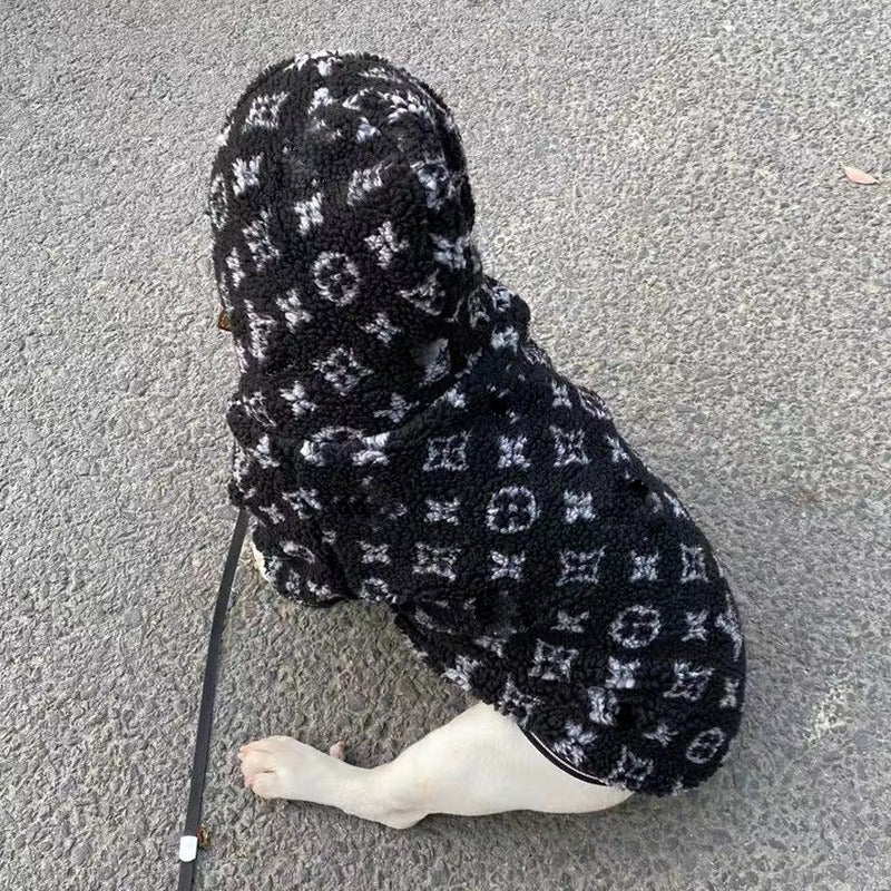 French Bulldog Winter Fleece Hoodie for Flat-Face Breeds-fadou