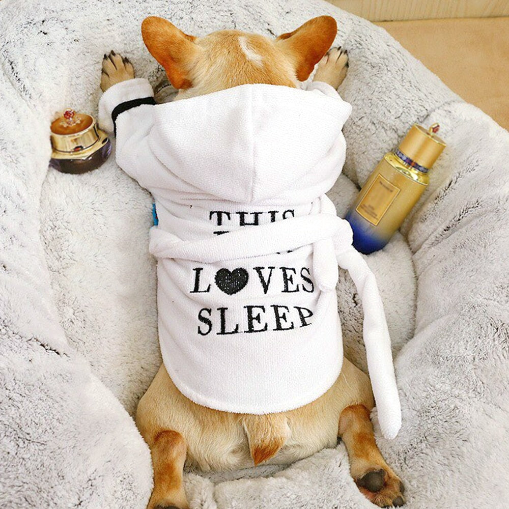 Bathrobe French Bulldog Bath Robe for Frenchie Enthusiasts-fadou